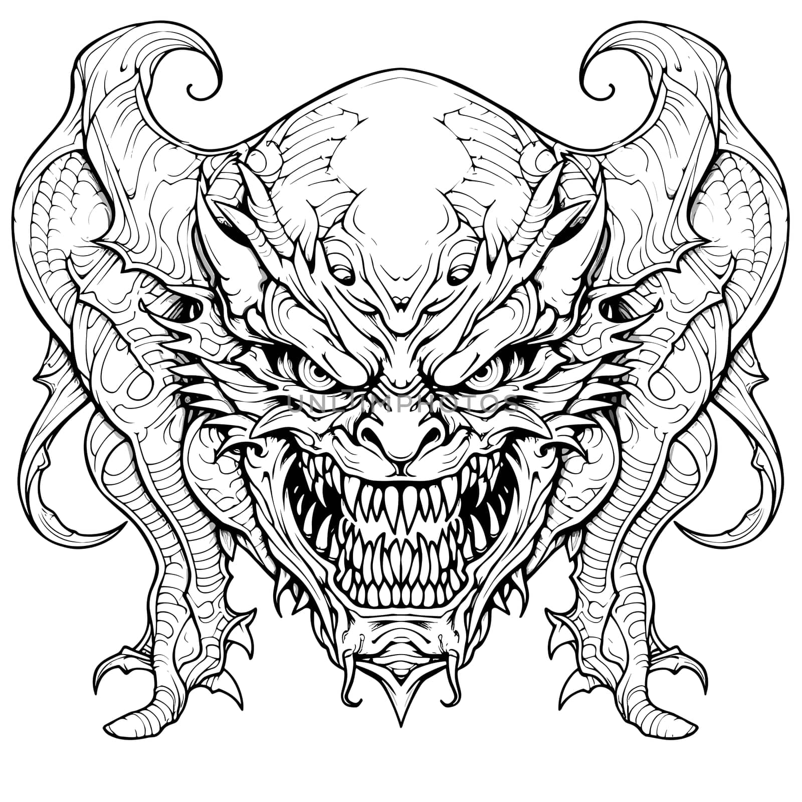 Terrible mythical monster of nightmares in vector art style. by palinchak