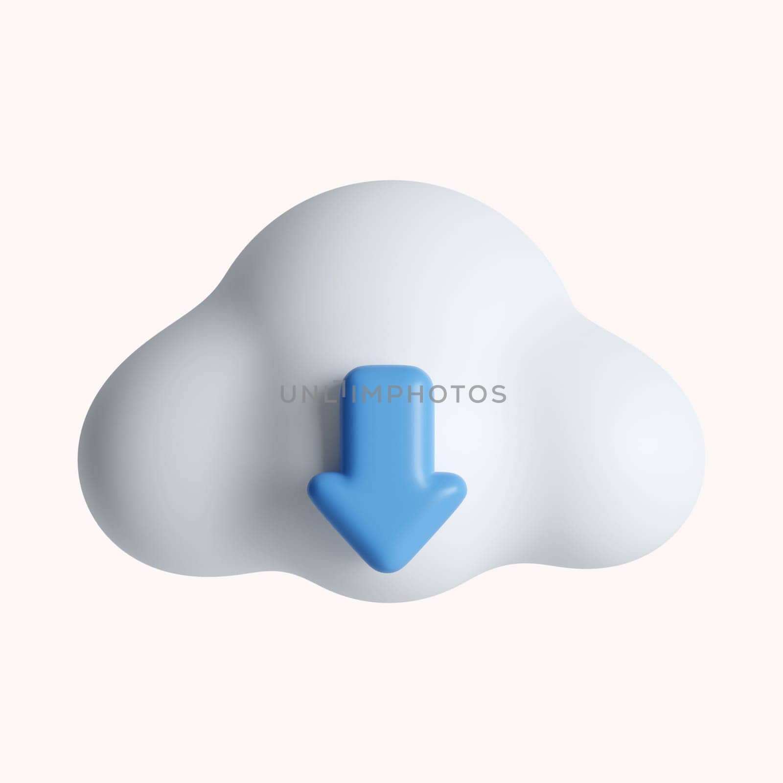 3d Cloud storage icon. Technology security. Cloud computing. icon isolated on white background. 3d rendering illustration. Clipping path..