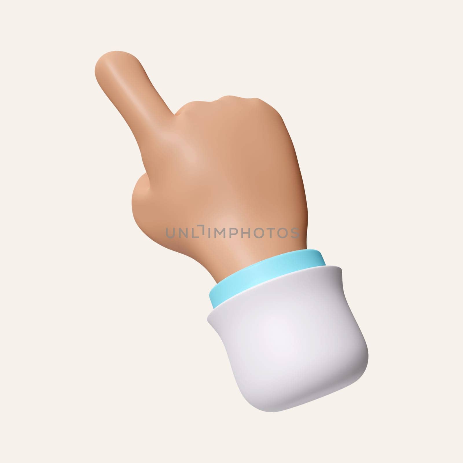 3d figure of a doctor pointing. icon isolated on white background. 3d rendering illustration. Clipping path..