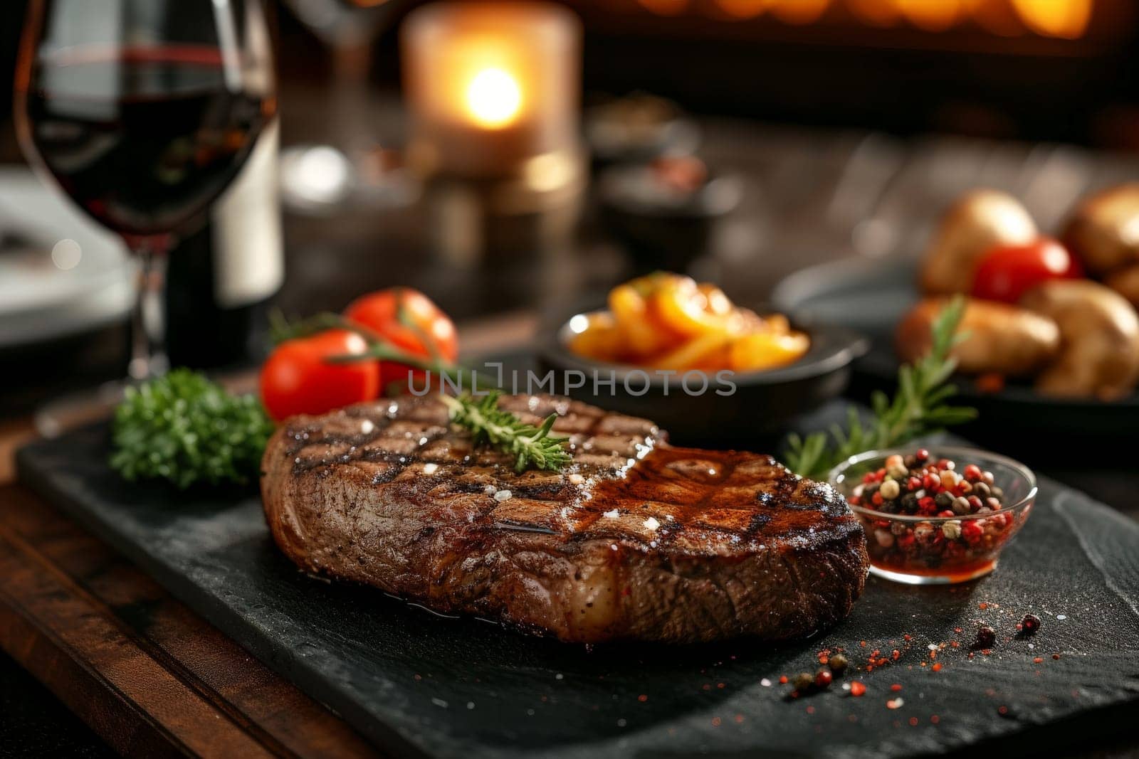 gourmet steak, High quality close up of gourmet steak dish.