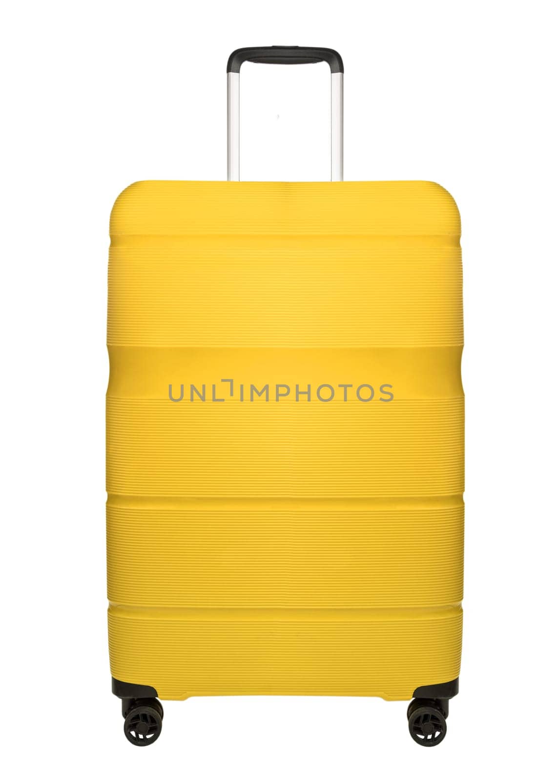 Travel yellow suitcase isolated on white background by dmitryz