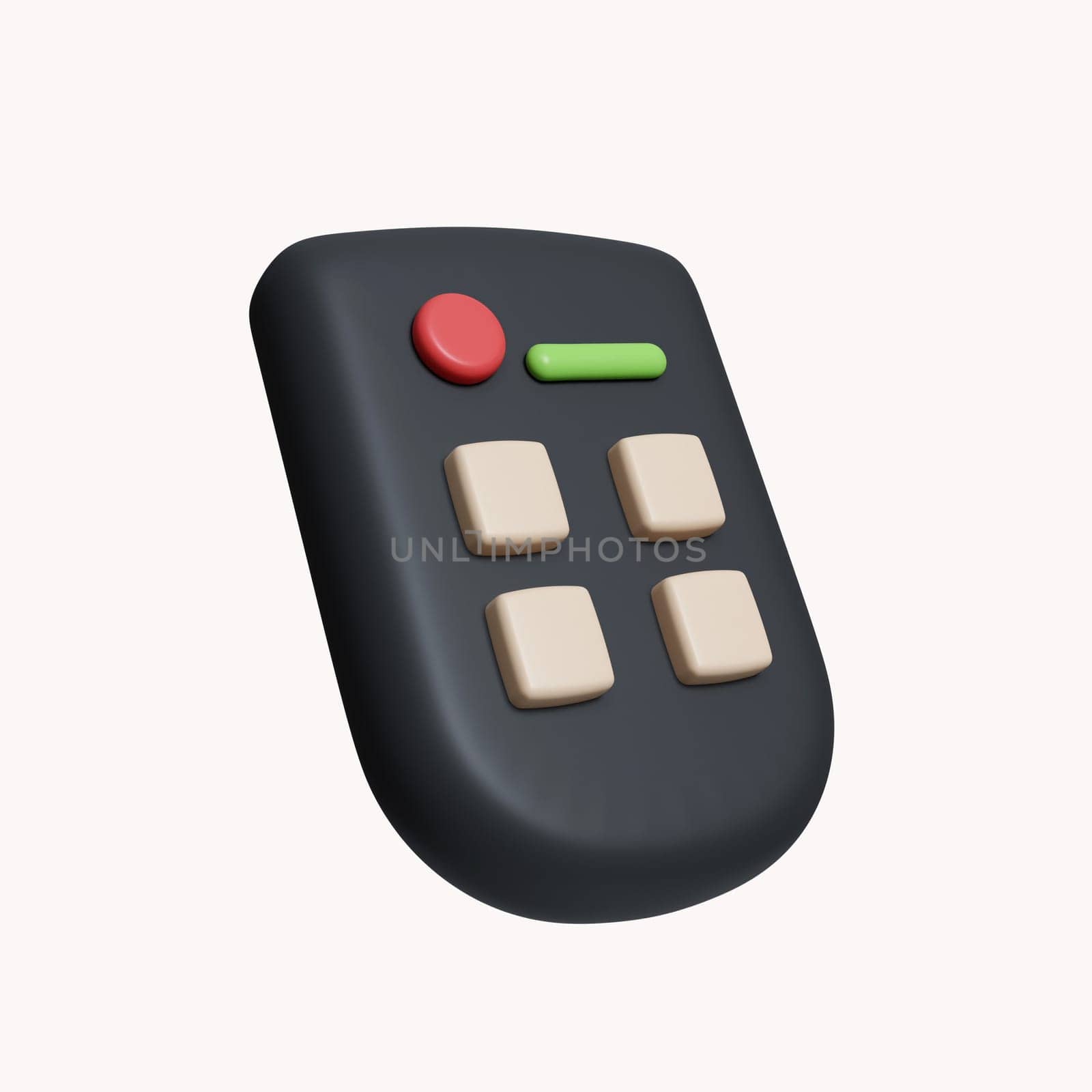 3d remote control. tv connection. icon isolated on white background. 3d rendering illustration. Clipping path..