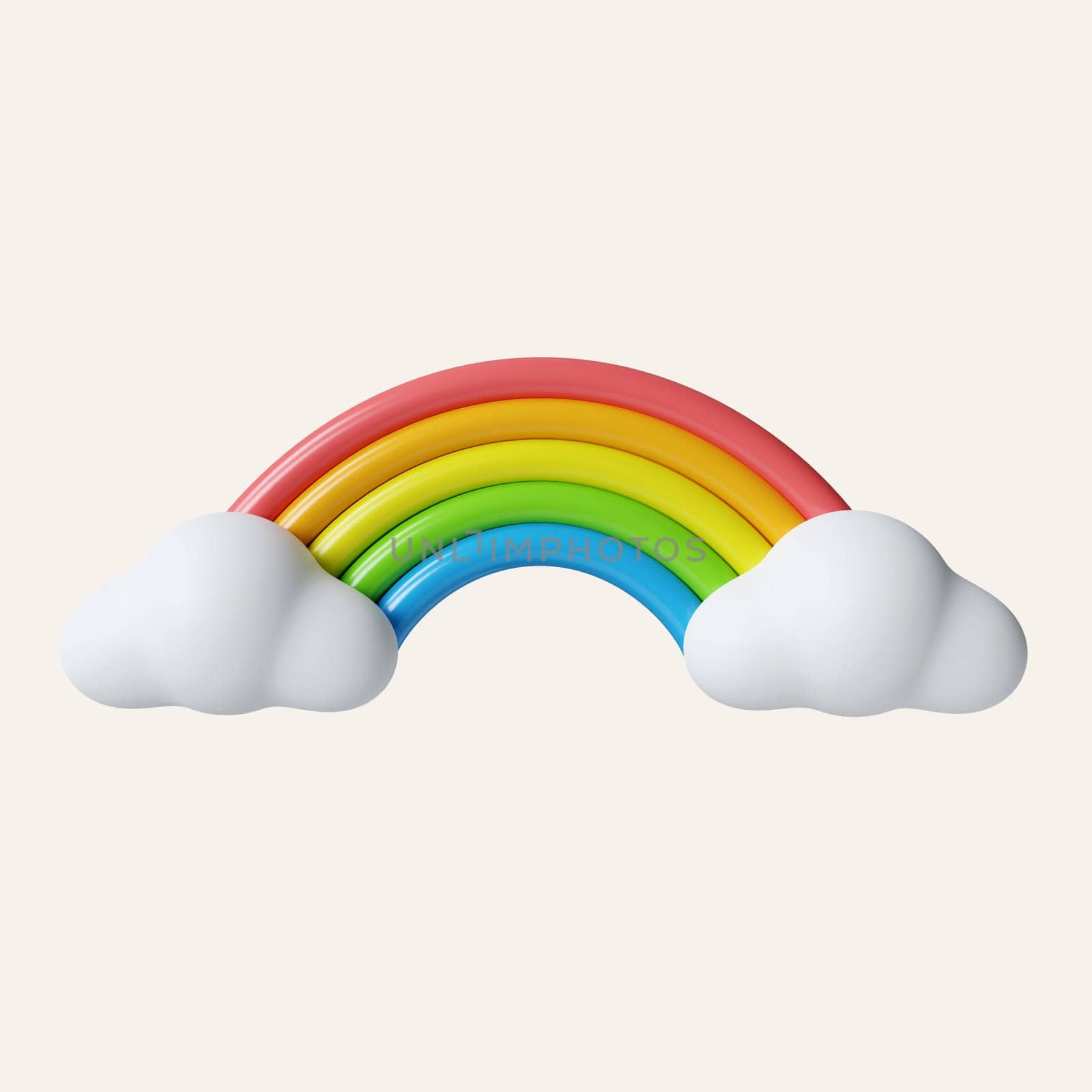 3d rainbow. LGBT Pride Month Icon. icon isolated on white background. 3d rendering illustration. Clipping path..