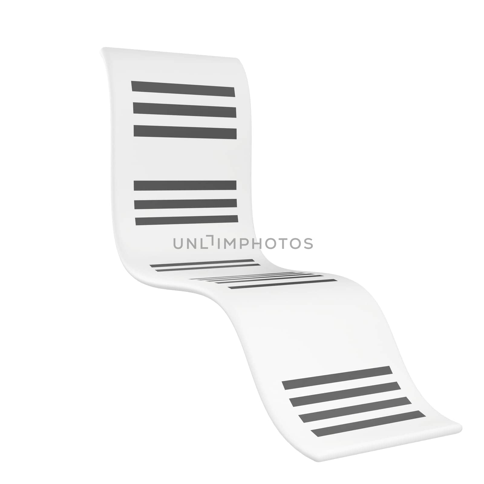 3d Payment check. Buying financial invoice bill purchasing calculate pay isolated. Receipt the seller forms at the online checkout for transfer to the buyer or client, paper piece.