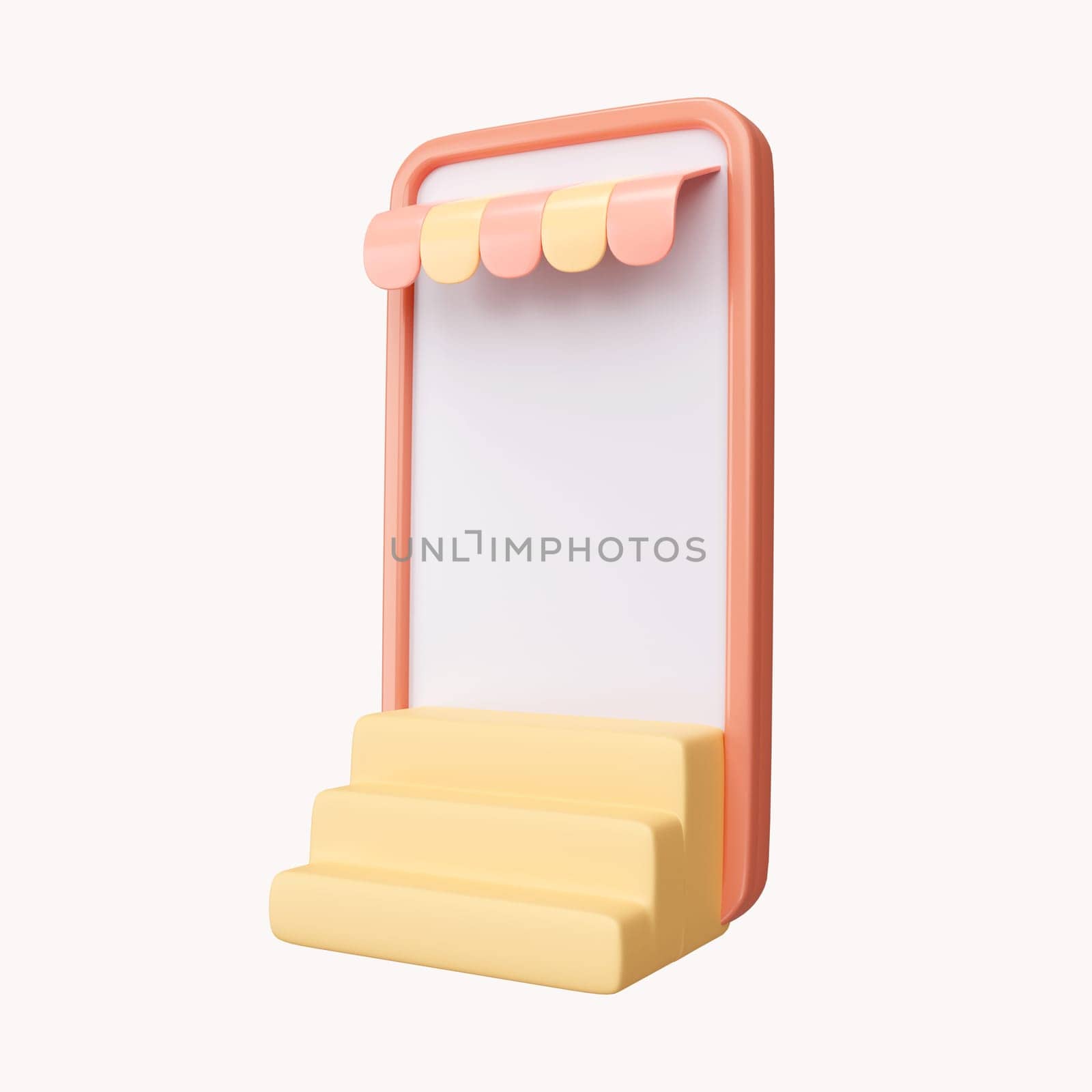 3D shopping online with phone for online shopping store. payment concept. Notebook icon 3d render illustration.