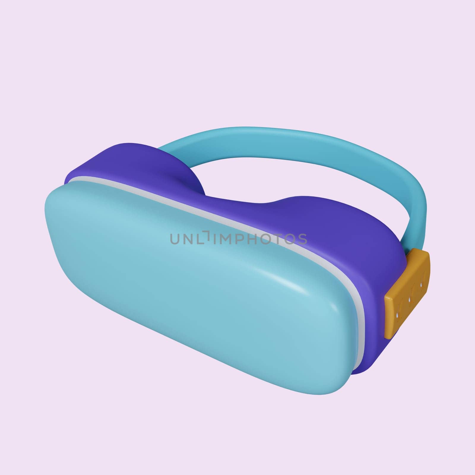 3d virtual reality glasses. icon isolated on purple background. 3d rendering illustration. Clipping path..