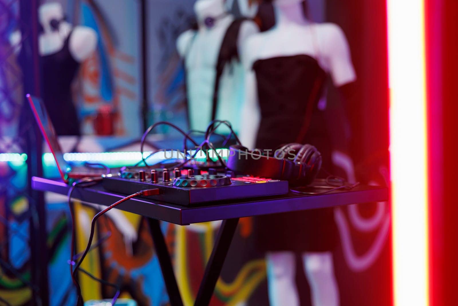 Dj music mixer equipment in nightclub by DCStudio