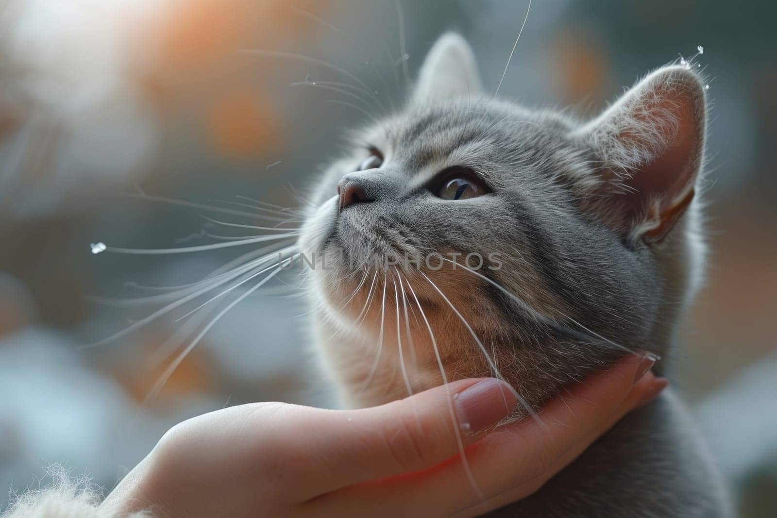 Happy young woman hugging cute, Adorable domestic pet concept. Generative AI.