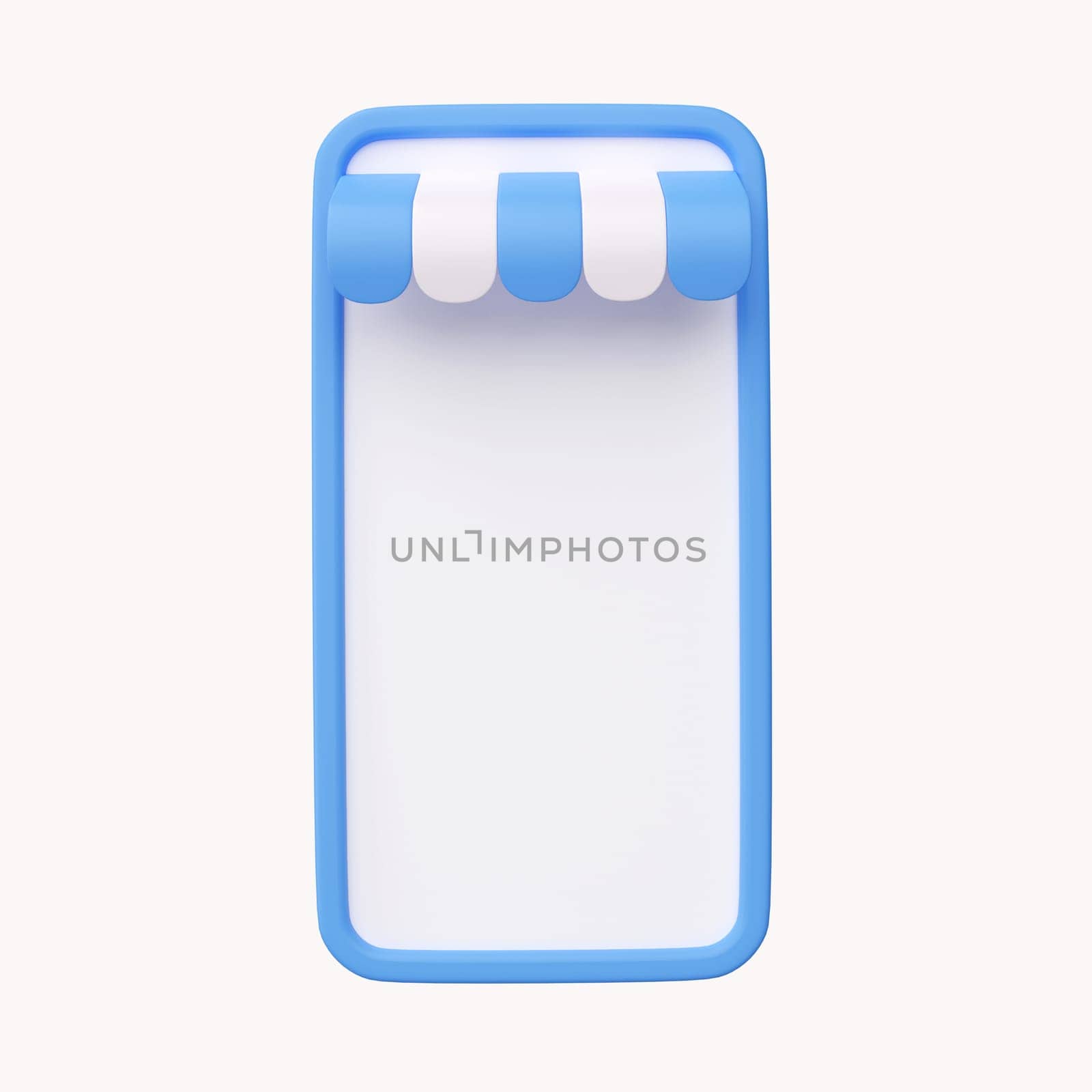 3D shopping online with phone for online shopping store. payment concept. Notebook icon 3d render illustration.