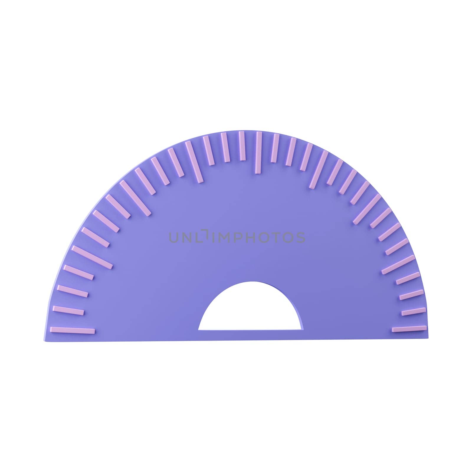 3d protractor. Back to school and education concept. isolated on background, icon symbol clipping path. 3d render illustration.
