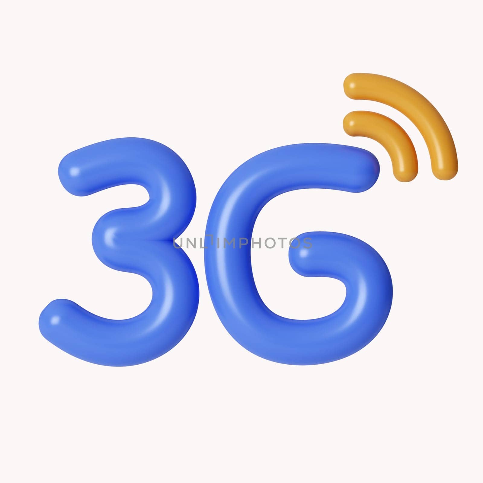 3d 3G icon for web design. Internet network concept. Communication, internet concept. icon isolated on white background. 3d rendering illustration. Clipping path..