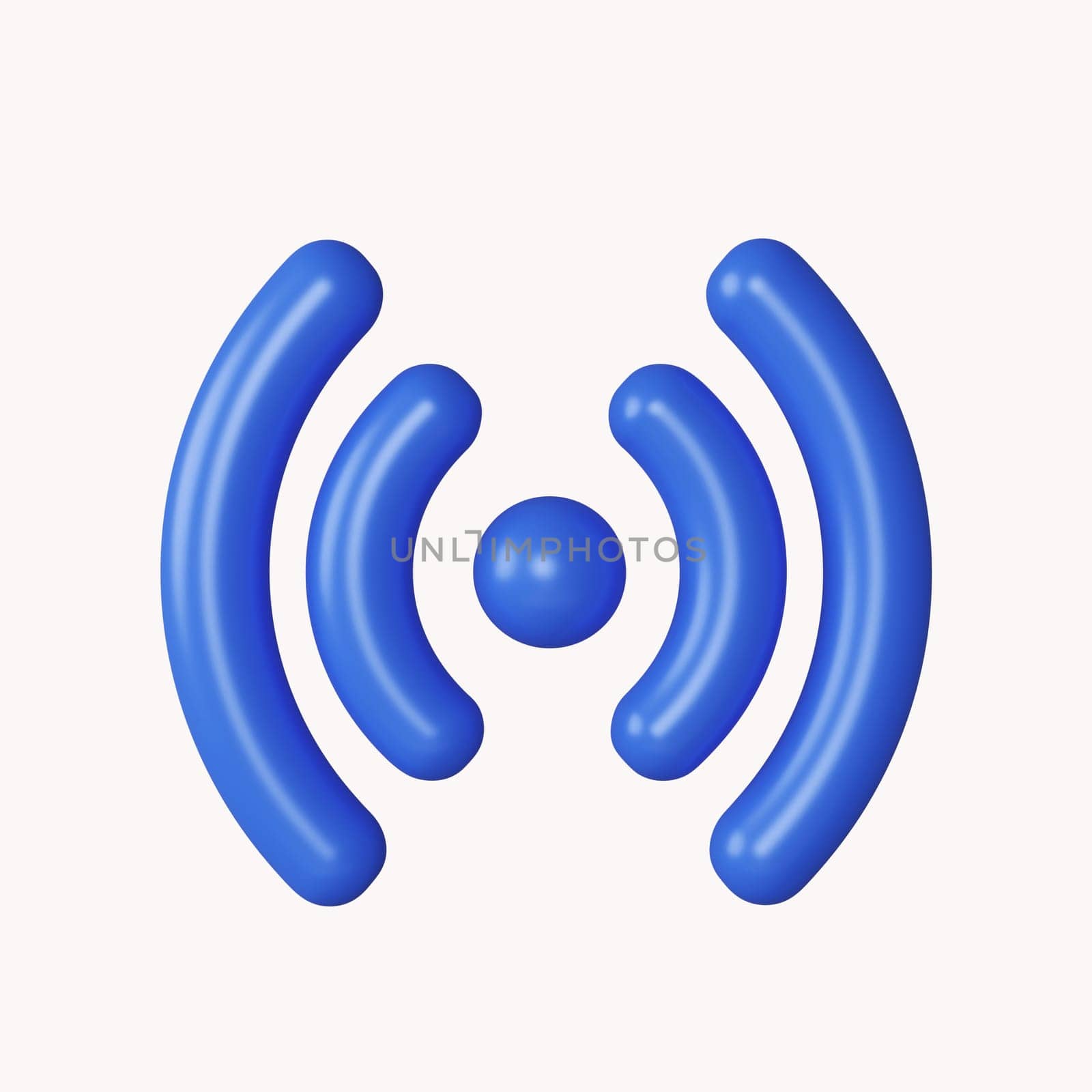 3d Signal Network Symbol. icon isolated on white background. 3d rendering illustration. Clipping path..