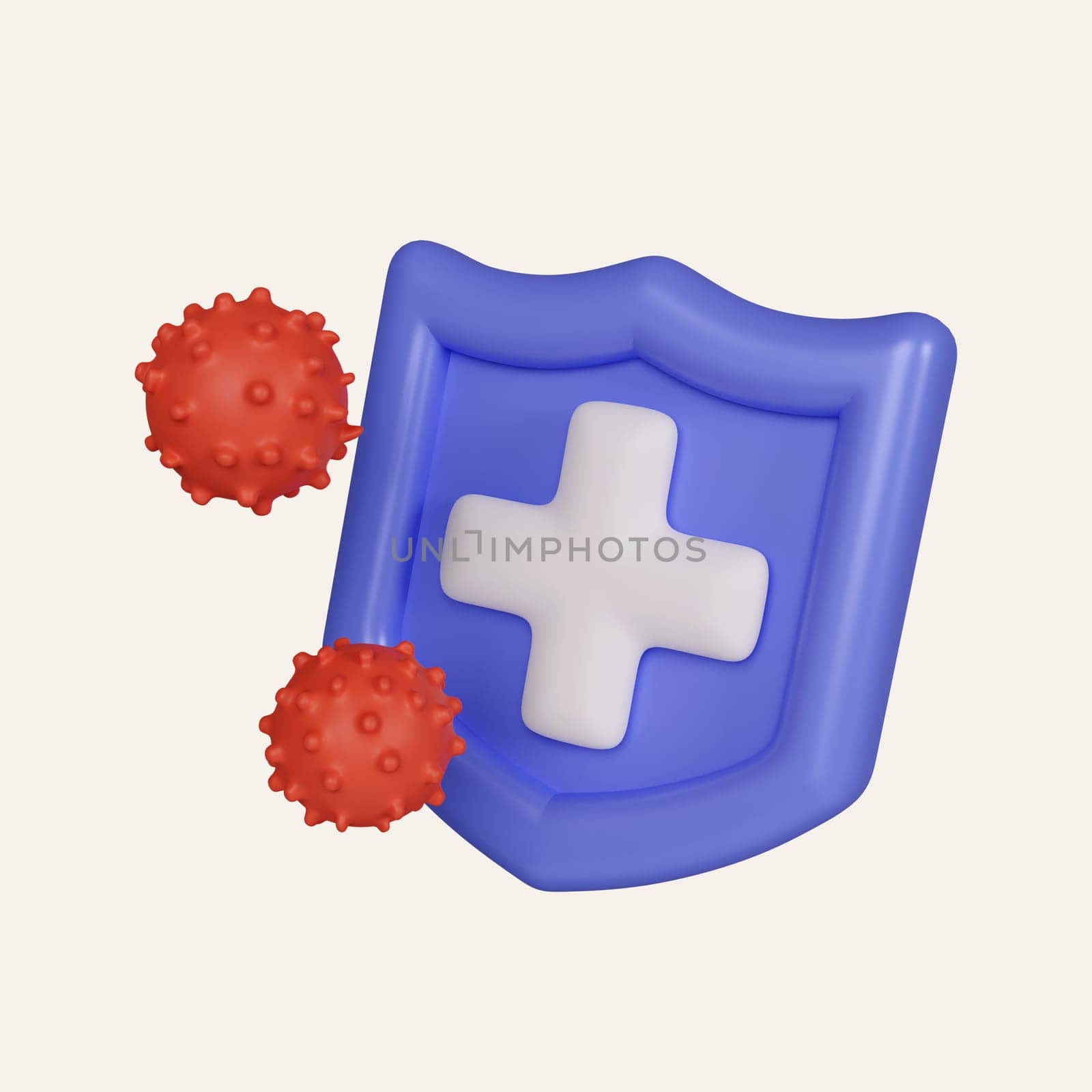 3d Coronavirus 2019-nCoV. Pandemic medical health risk. icon isolated on white background. 3d rendering illustration. Clipping path..