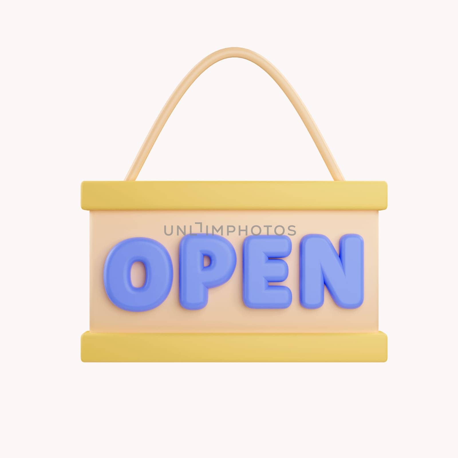 Open door board sign, label with text. Shopping commerce concept.