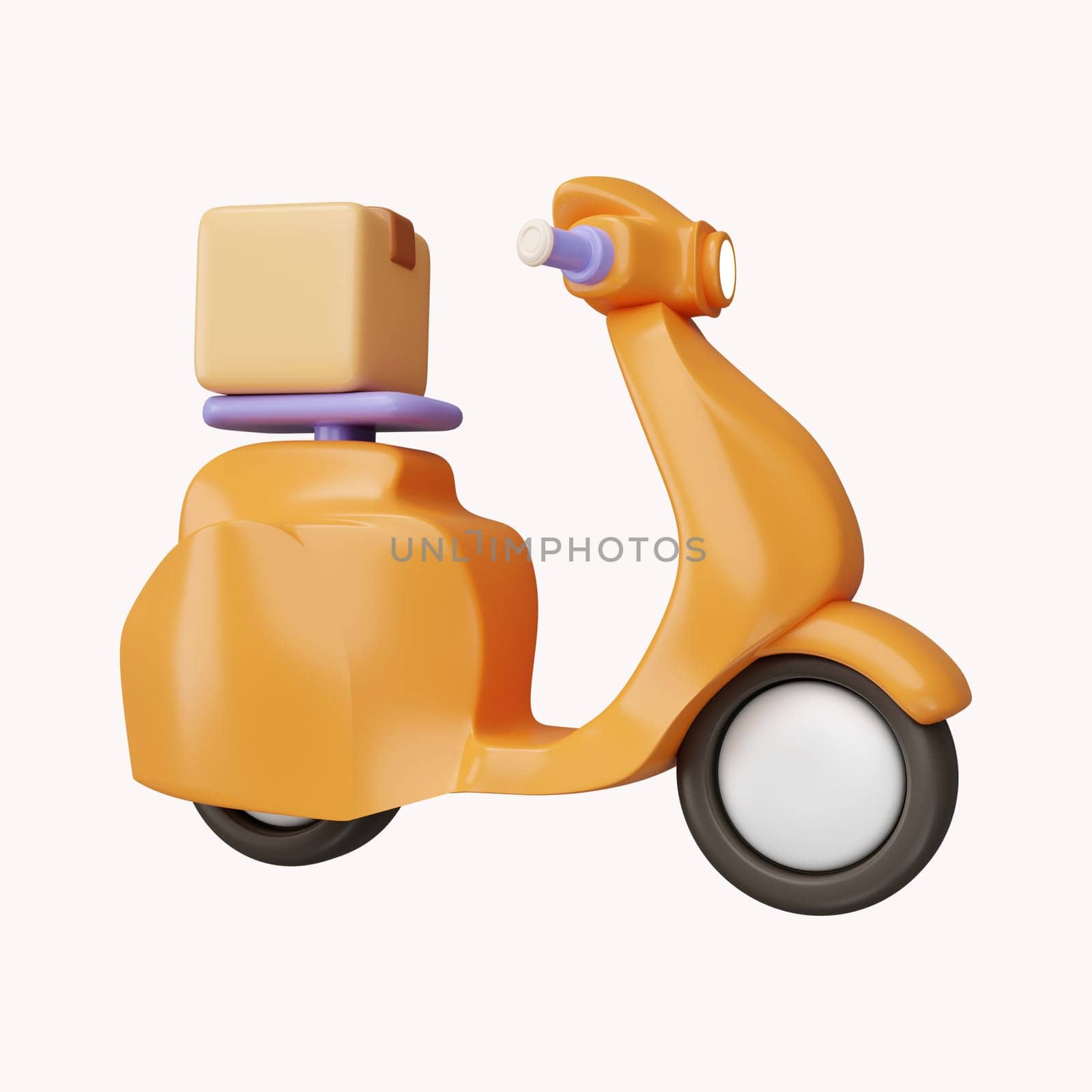 3D Online express delivery scooter service concept, fast response delivery by scooter, courier Pickup, Delivery, Online Shipping Services. 3d illustration.