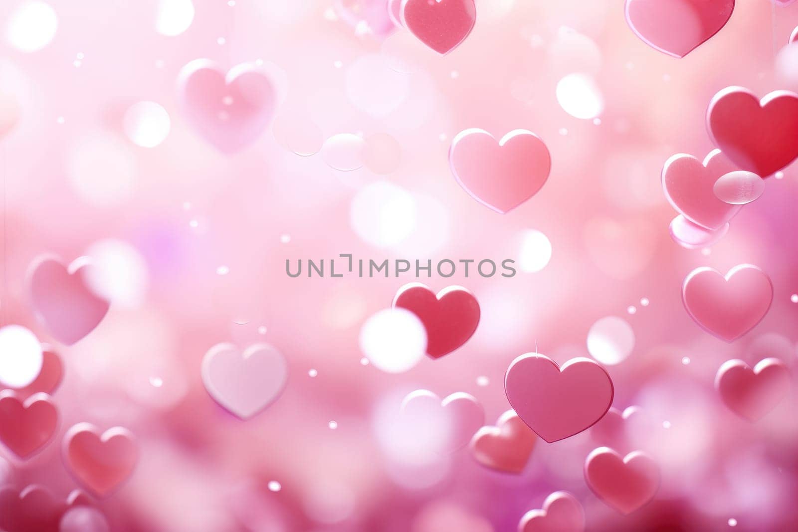 hearts and love background in red tones, valentine's day card, .generative ai by matamnad