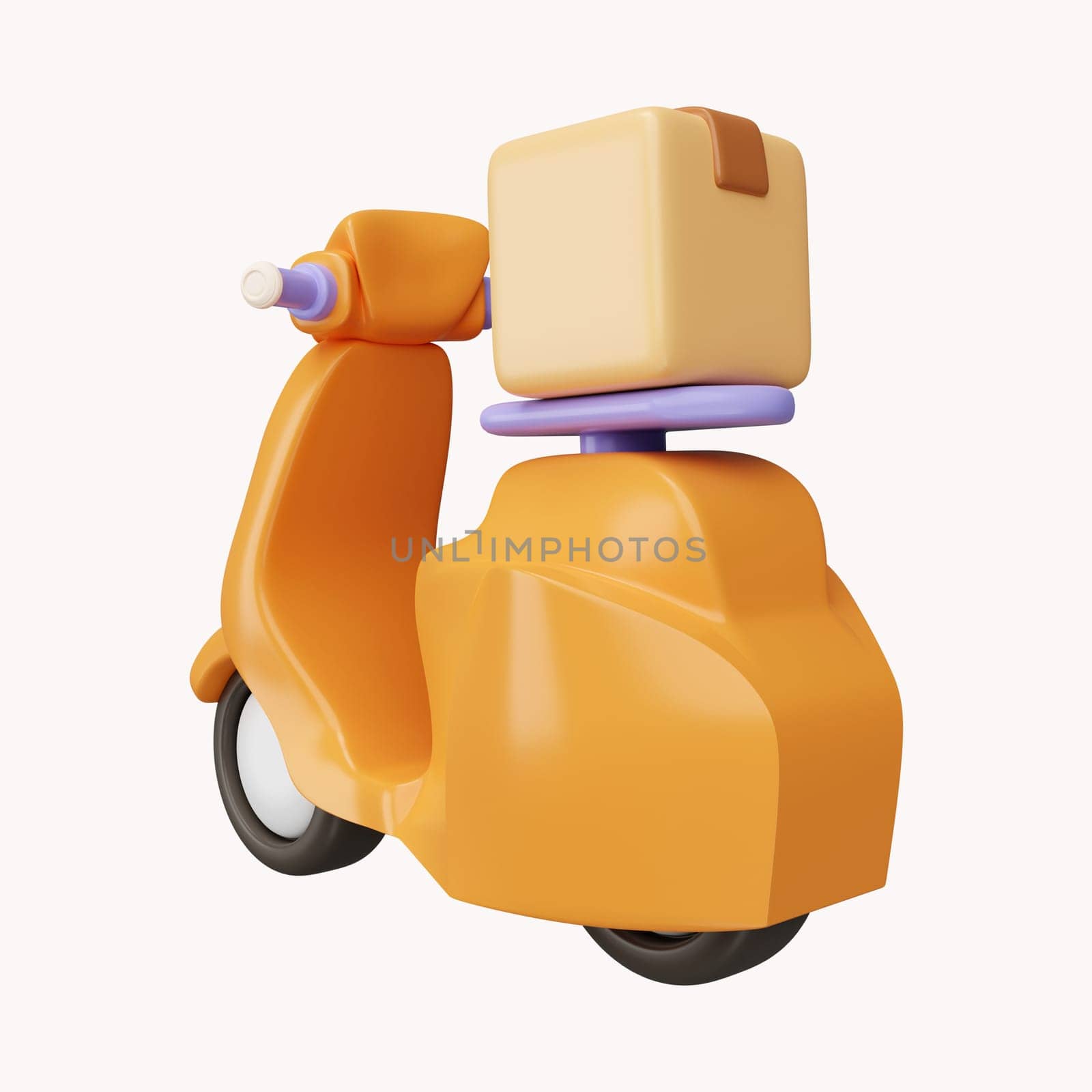 3D Online express delivery scooter service concept, fast response delivery by scooter, courier Pickup, Delivery, Online Shipping Services. 3d illustration.