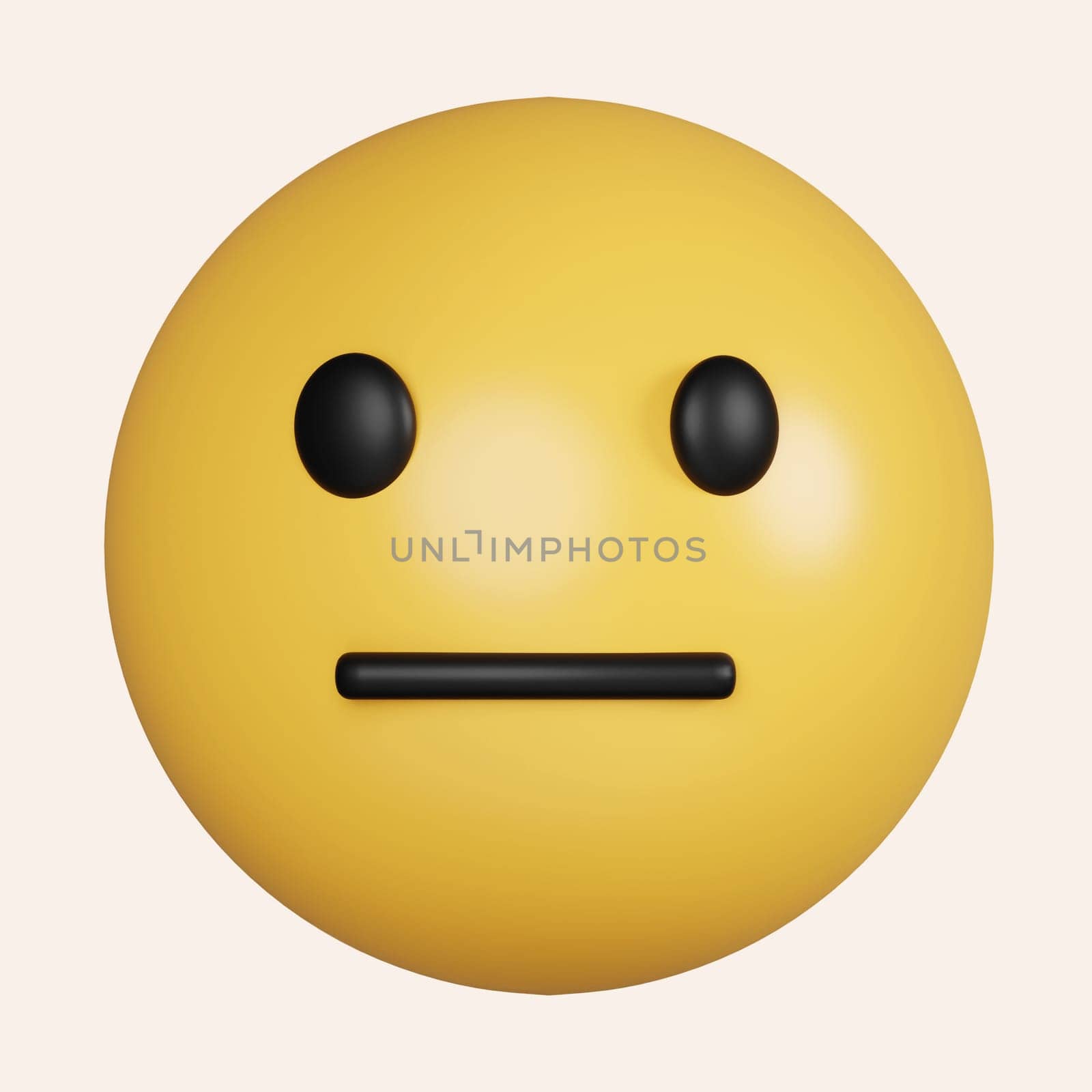 3d emoji annoying. emoticon with closed neutral mouth for social network media. disdain boredom emoji. icon isolated on gray background. 3d rendering illustration. Clipping path..