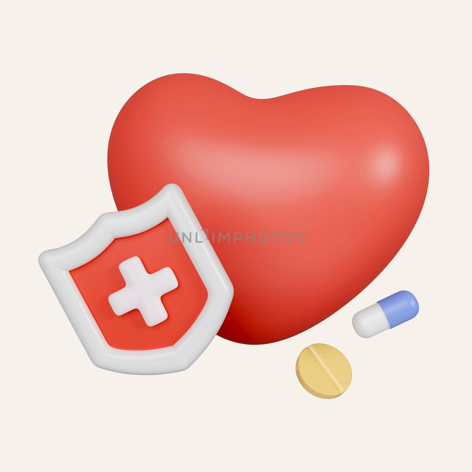 Medicine healthcare health stethoscope checkup heartbeat medical doctor concept. icon isolated on white background. 3d rendering illustration. Clipping path..