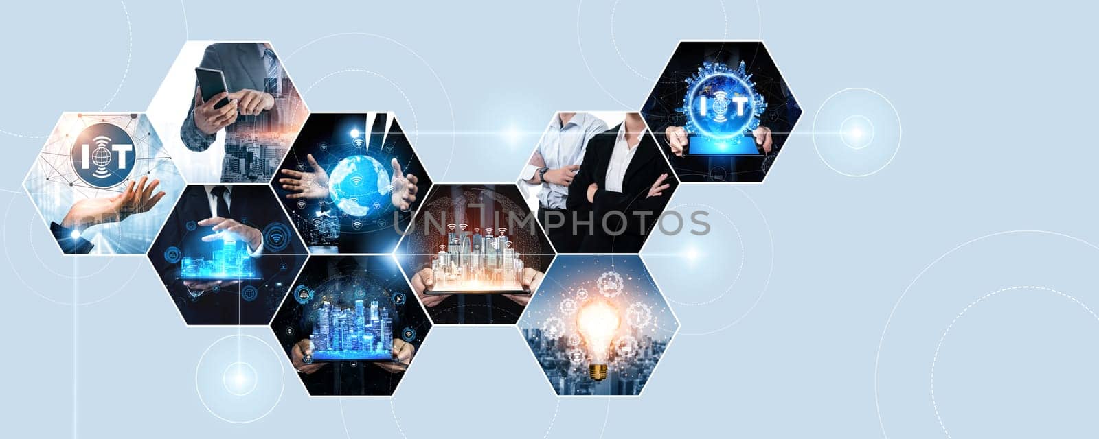 Communication technology , smart connection IOT and people network technology concept. People using connective device to connect to the secured internet network and cloud computing server kudos