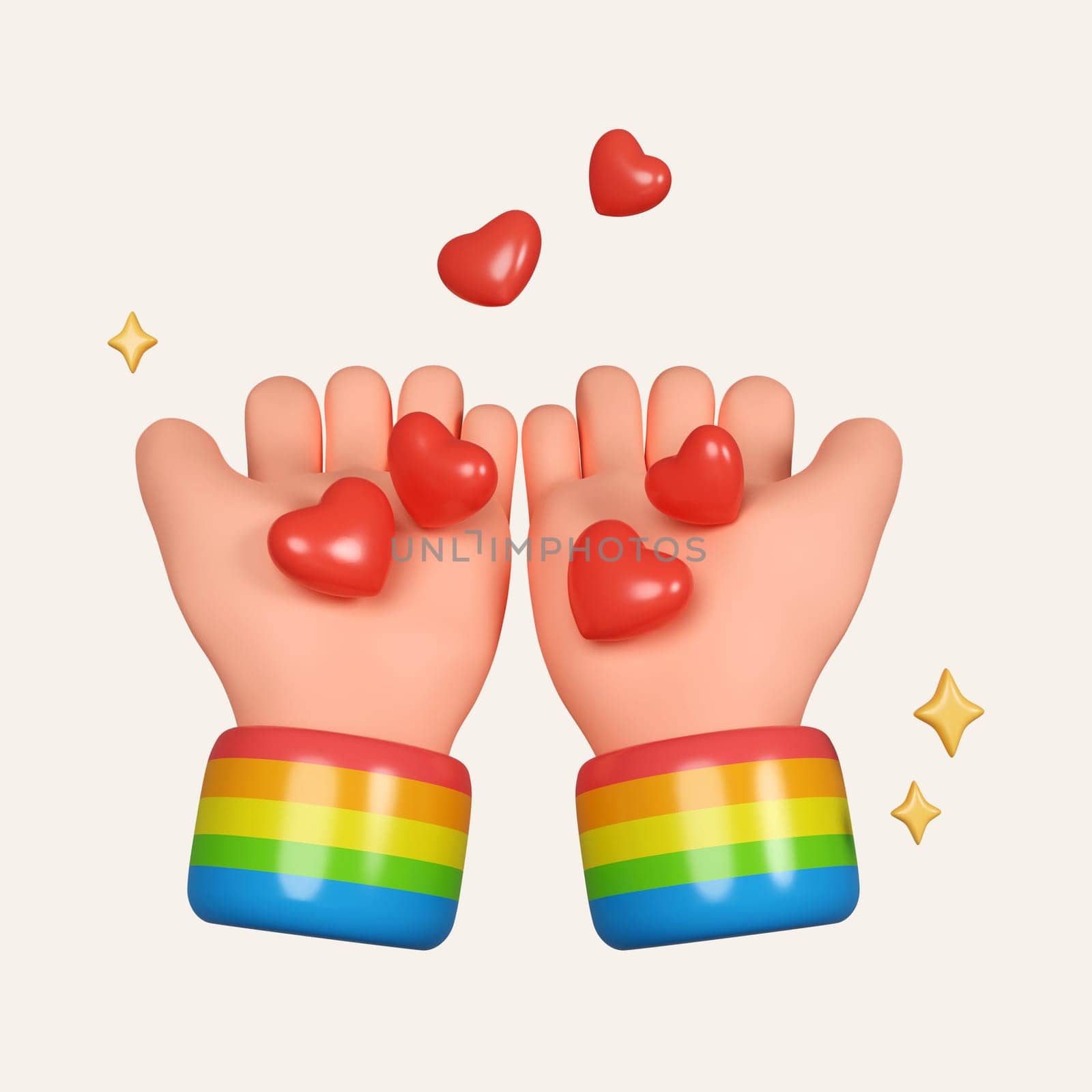 3d Waving rainbow LGBT flag or transparent background, Symbol of LGBT gay pride. icon isolated on white background. 3d rendering illustration. Clipping path..