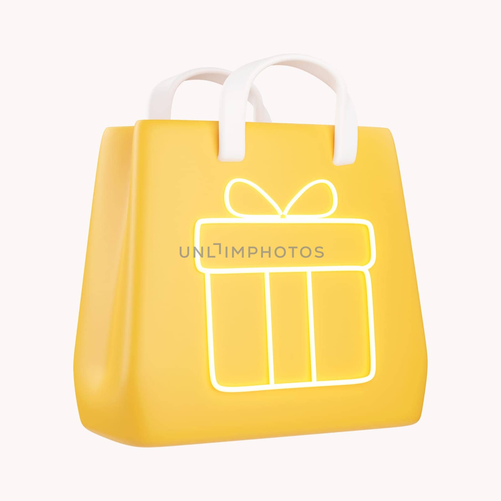 3D Shopping bags gift isolated on background with for promotion. Online shopping concept. Banner template. Cartoon illustration. 3D Rendering.