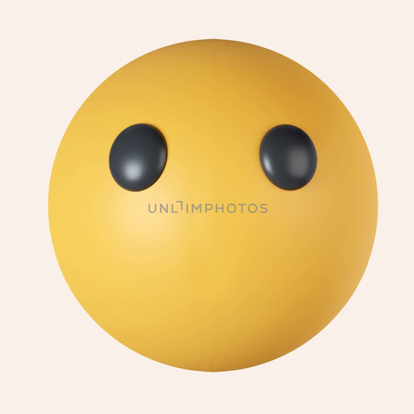 3d emoji Speechless with no mouth. icon isolated on gray background. 3d rendering illustration. Clipping path..