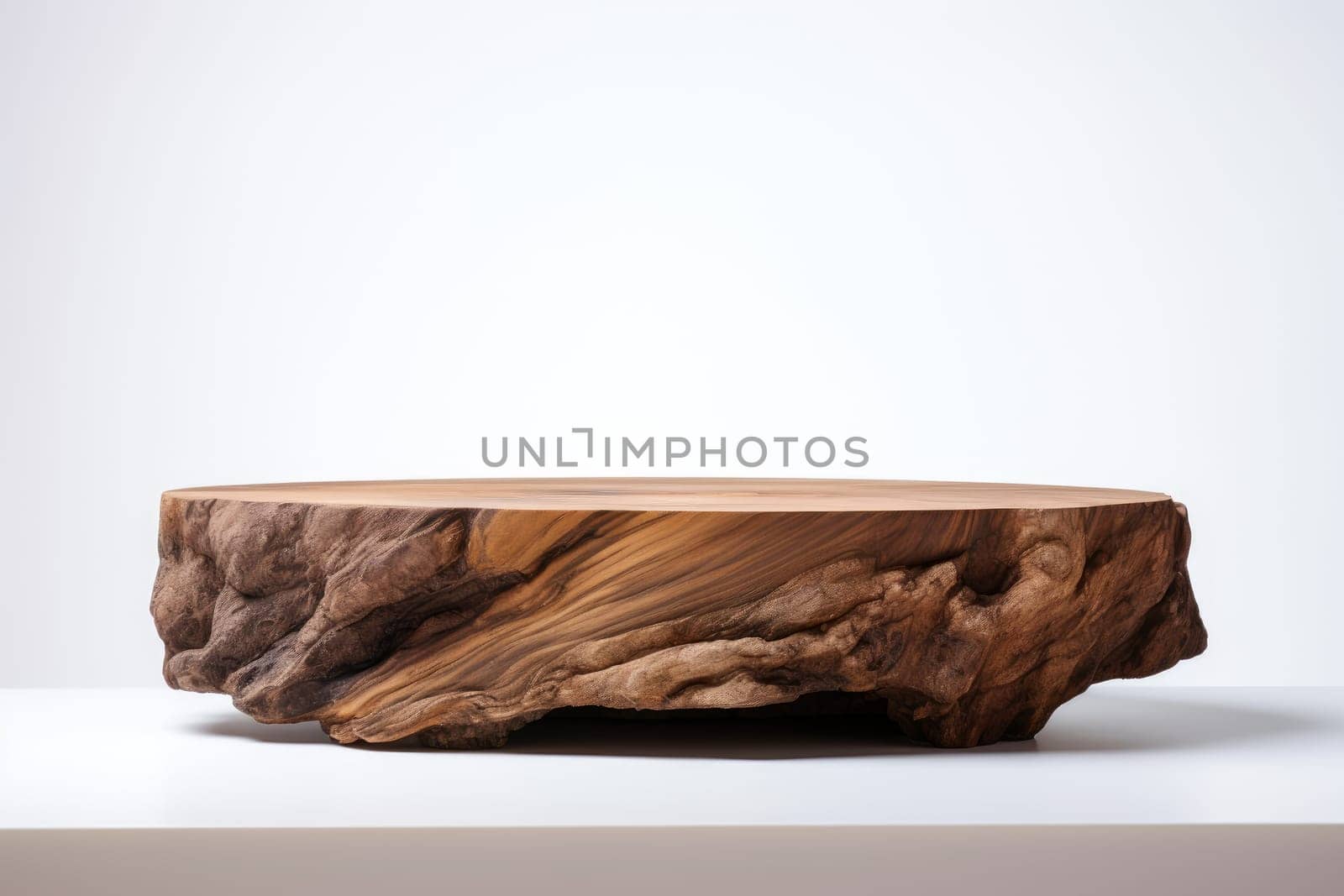 Stone round podium rock , transparent background, PNG ,Generative AI by matamnad