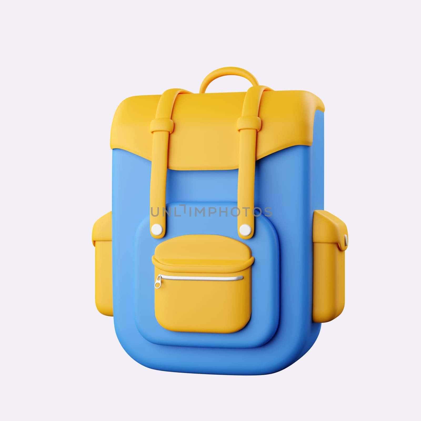 3d school bag icon. Back to school and education concept. isolated on background, icon symbol clipping path. 3d render illustration.