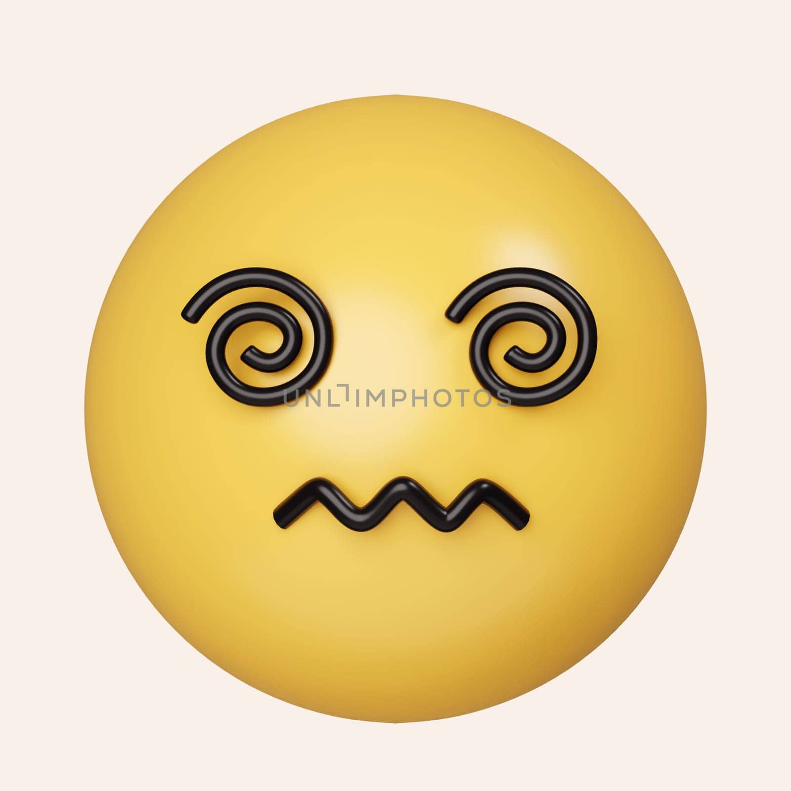 3d Nauseated face emoji with yellow face. sickly face green with concerned eyes and puffed holding back vomit. icon isolated on gray background. 3d rendering illustration. Clipping path. by meepiangraphic