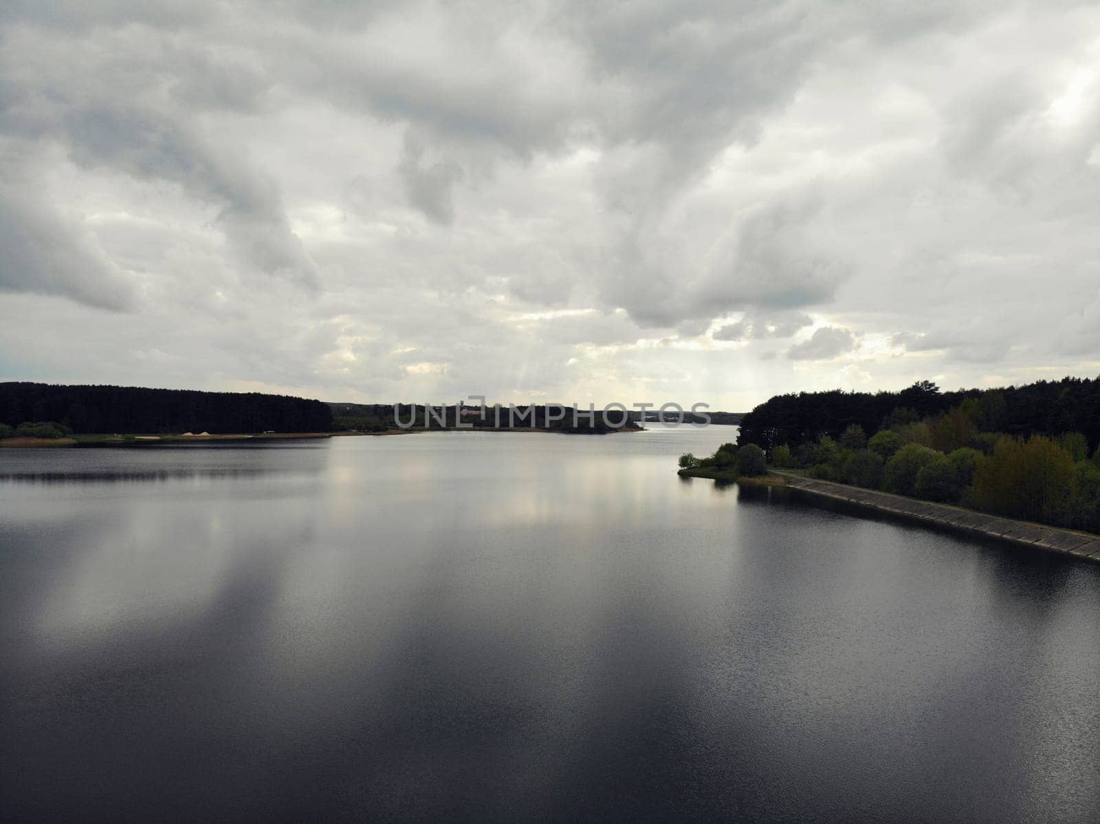 top view of the river and trees. landscape