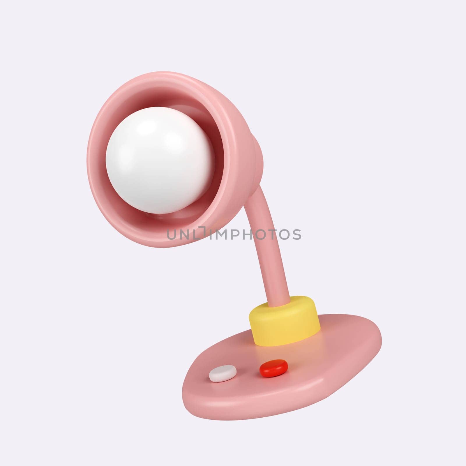 3d lamp. Back to school and education concept. isolated on background, icon symbol clipping path. 3d render illustration.