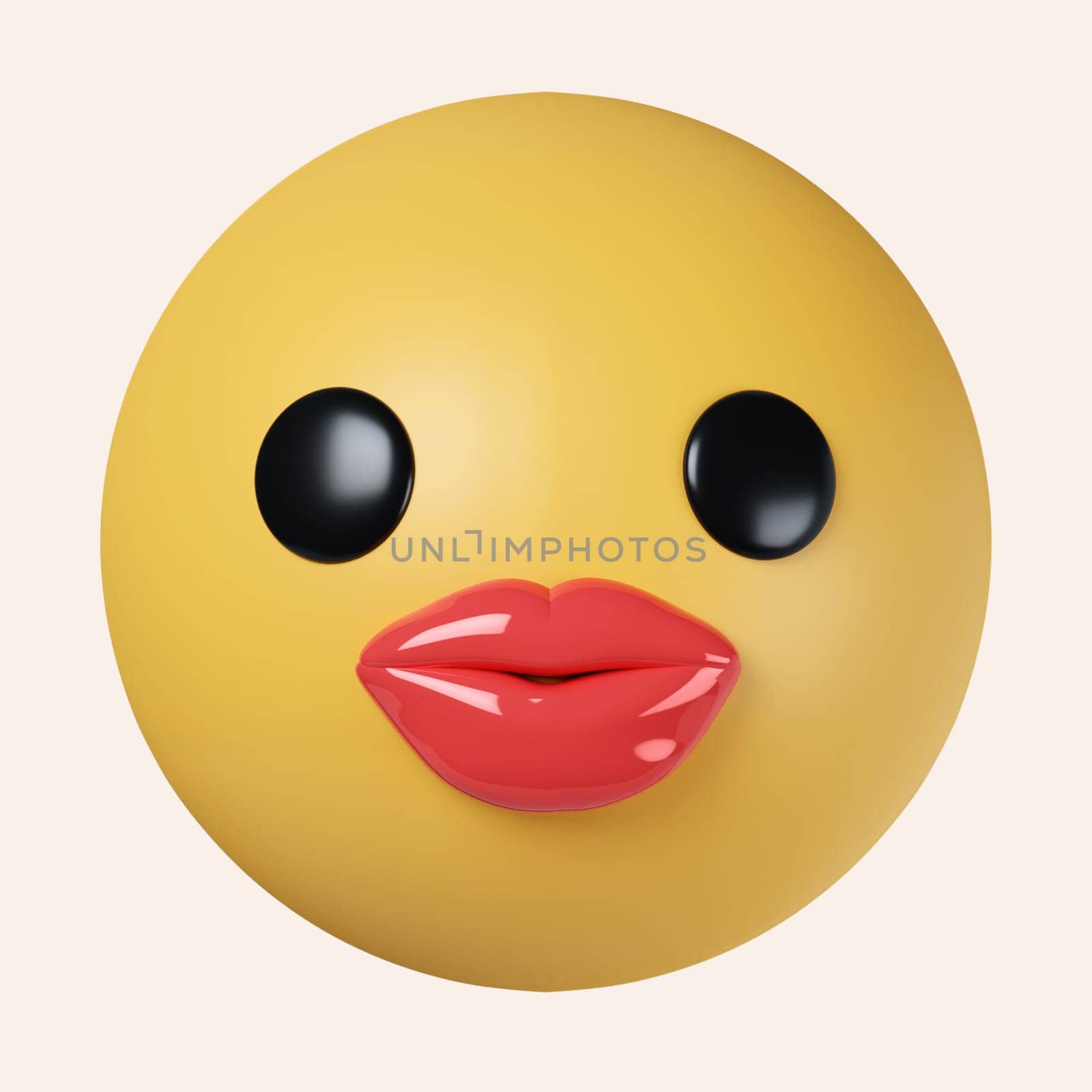 3d emoji sexy smile lips symbol. icon isolated on gray background. 3d rendering illustration. Clipping path..