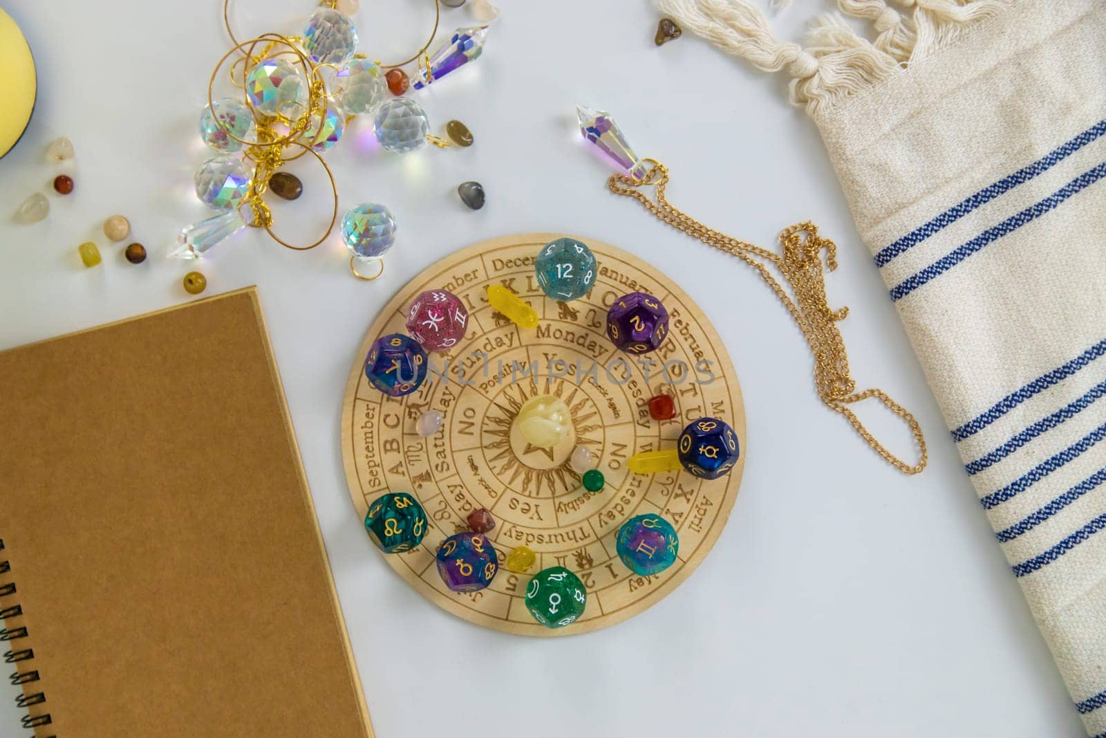 Numerology numbers on the table astrology. Selective focus. old.