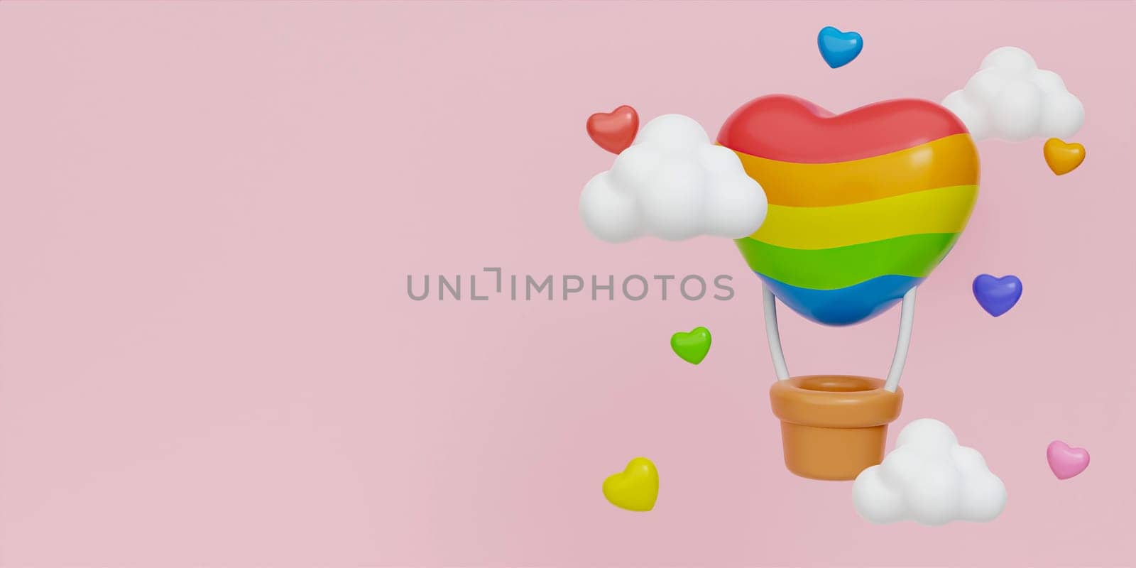3d pride month. LGBT pride parade poster. 3d rendering illustration. by meepiangraphic