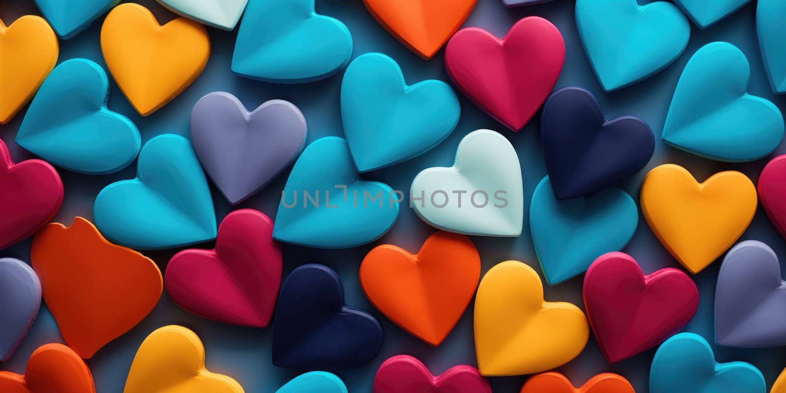 Colorful heart background for Valentine's Day. Generative AI by matamnad