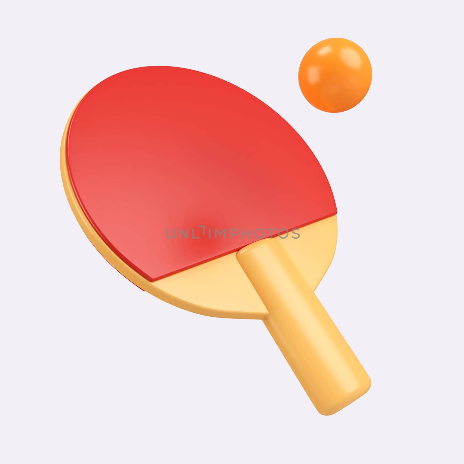 3d table tennis, Ping-pong bat, Sport and Game competition concept. minimal school icon. isolated on background, icon symbol clipping path. 3d render illustration.