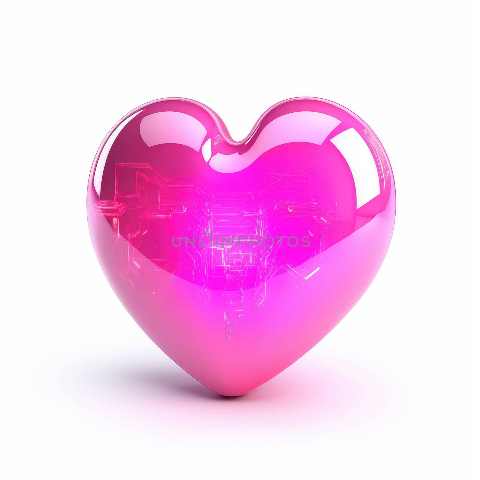 a pink neon light with hearts of heart, romantic frame background Generative AI by matamnad