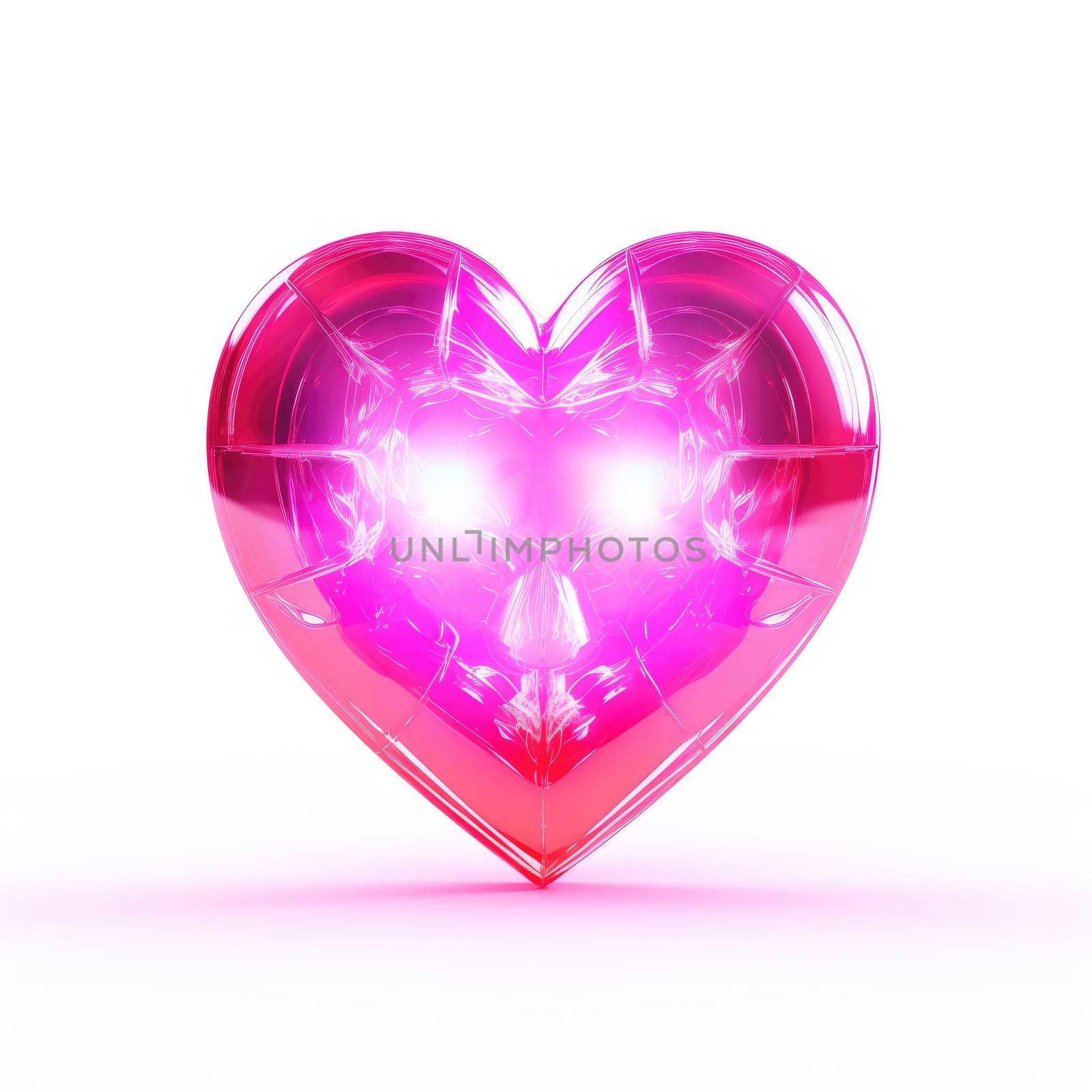 a pink neon light with hearts of heart, romantic frame background Generative AI by matamnad