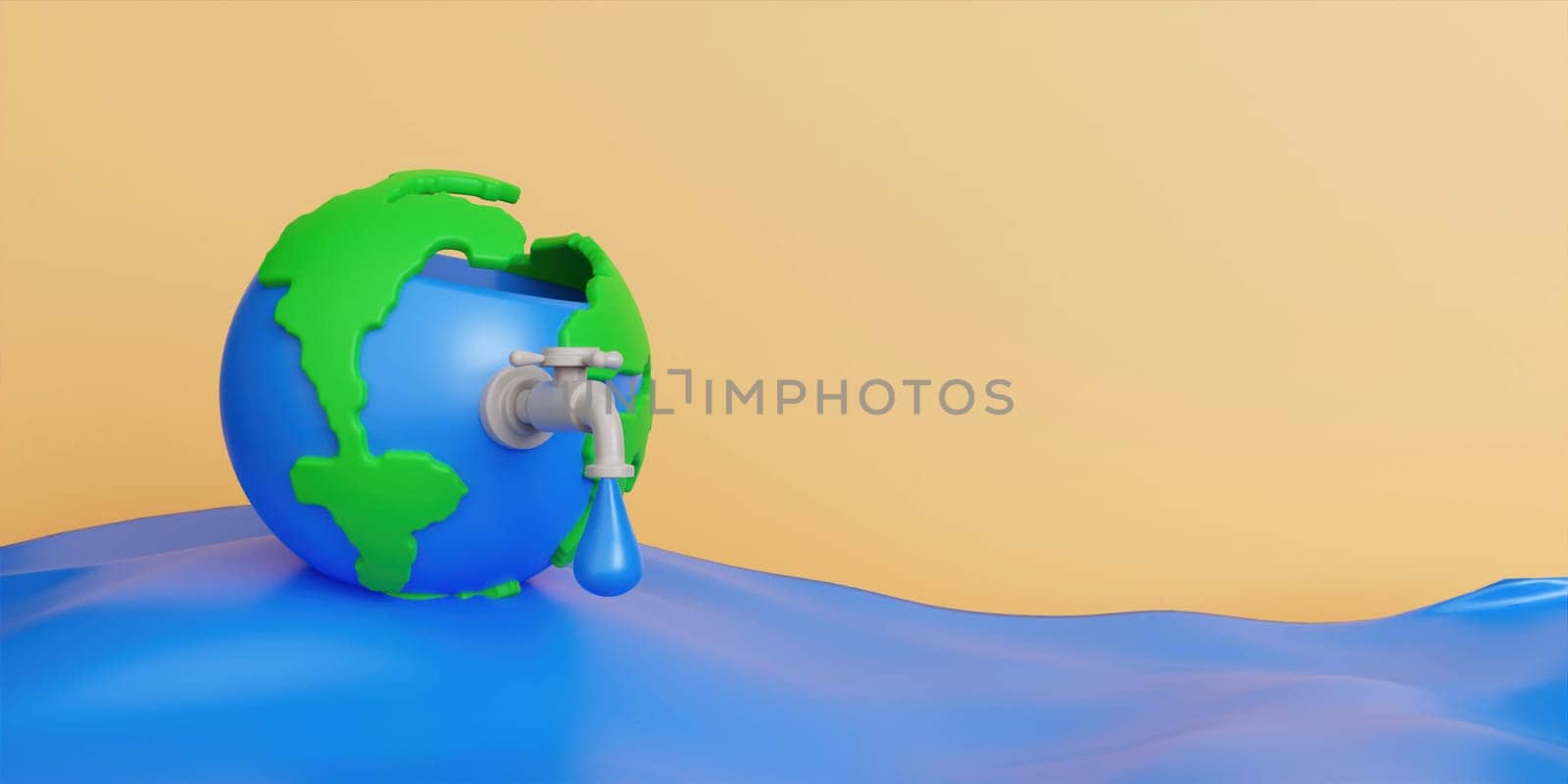 3D World environment and earth day concept with globe and eco friendly environment. 3d rendering illustration. by meepiangraphic