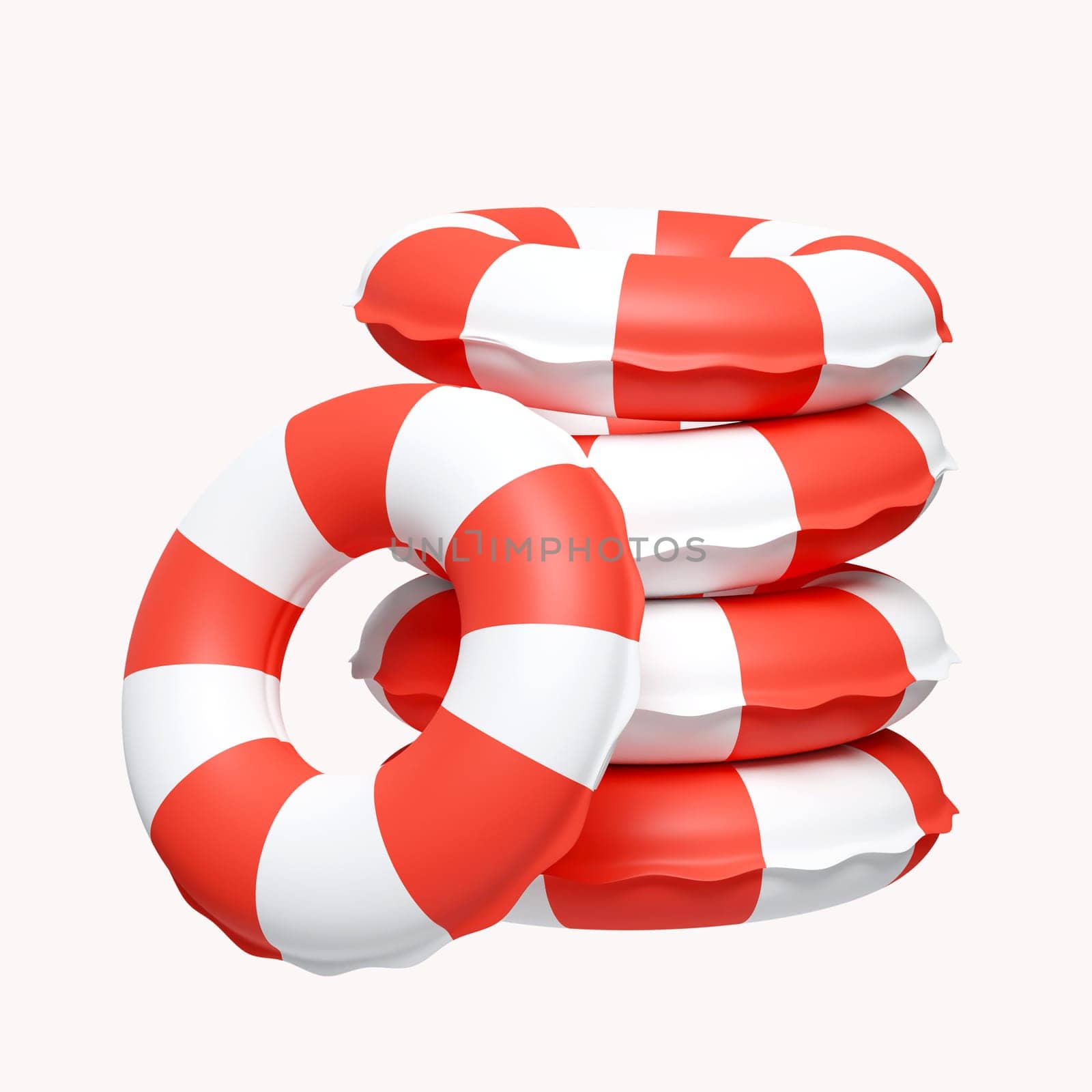 3d swimming ring. summer vacation and holidays concept. icon isolated on white background. 3d rendering illustration. Clipping path by meepiangraphic