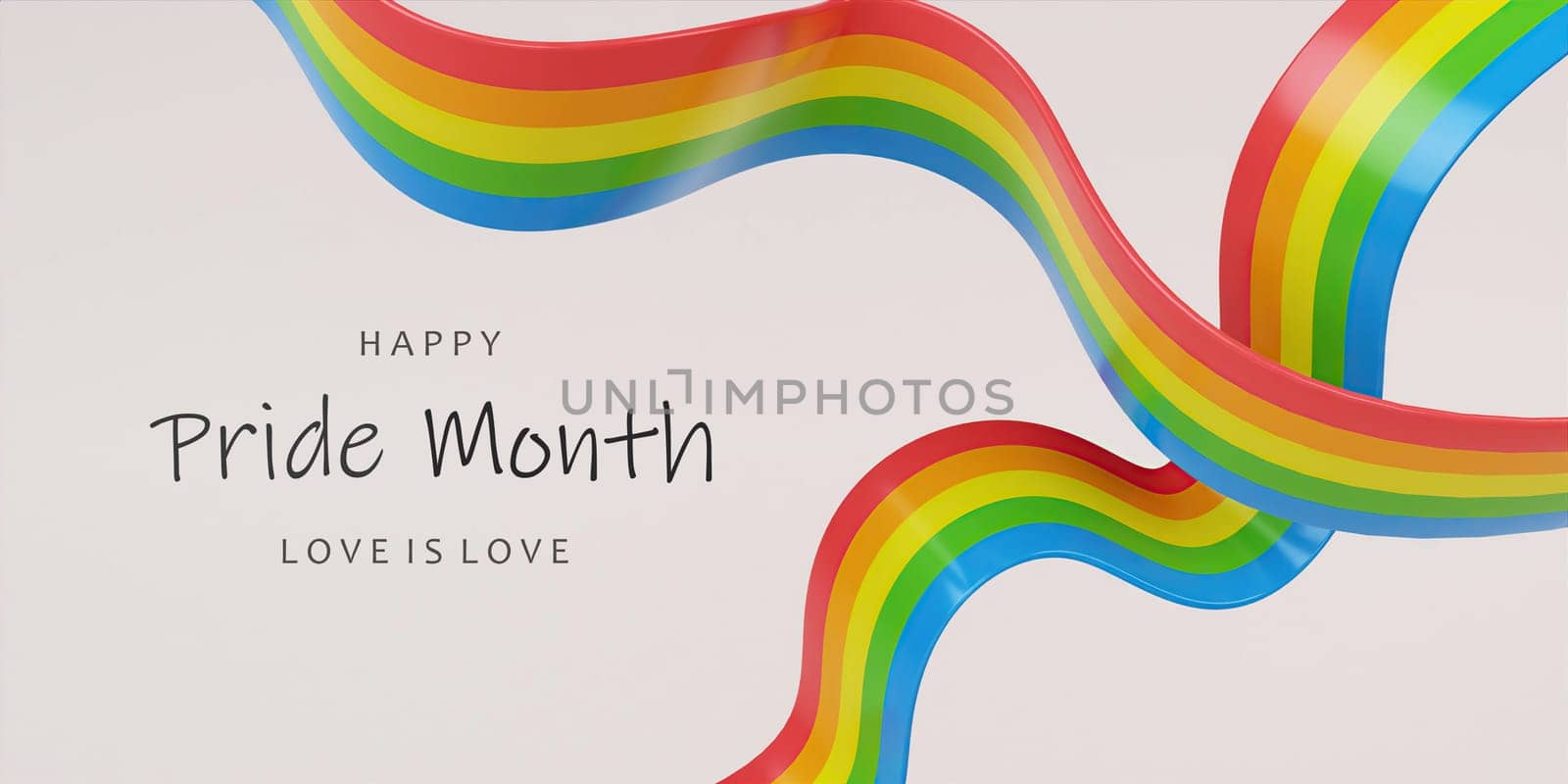 3d Waving rainbow LGBT flag or transparent background, Symbol of LGBT gay pride. 3d rendering illustration..