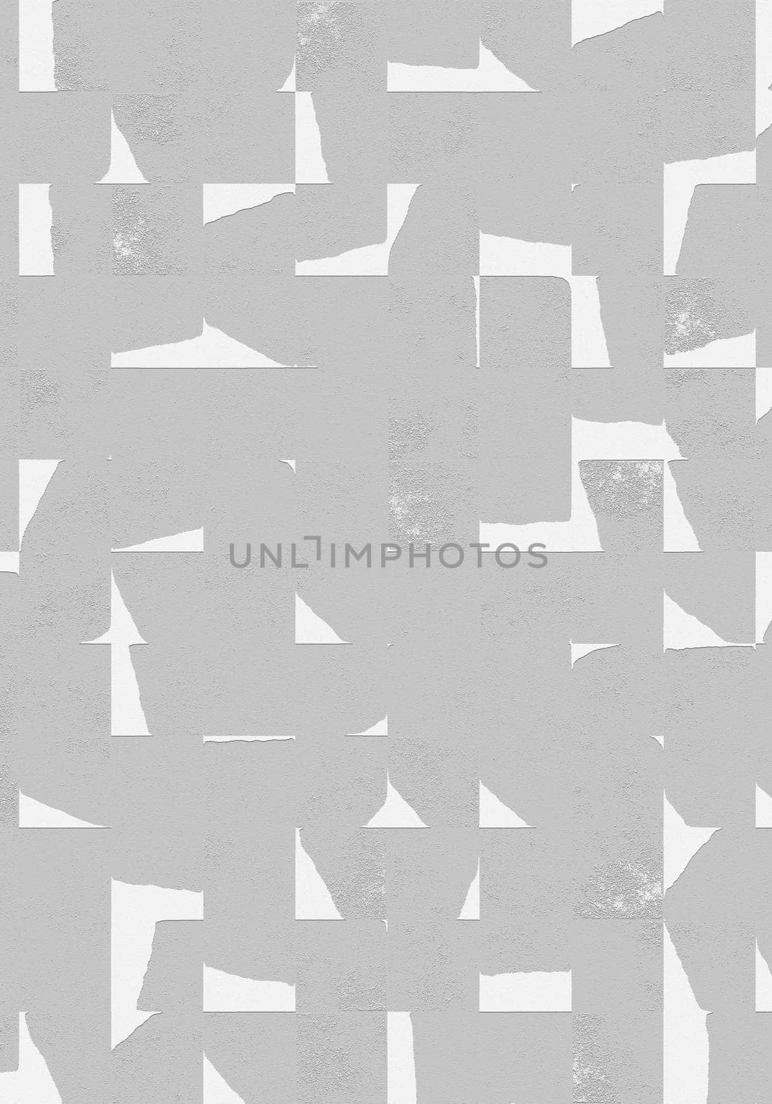 Background image of small uneven square pieces of light gray color with spots on the surface on a white background