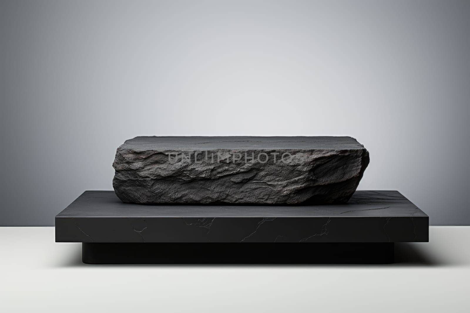 Stone round podium rock , transparent background, PNG ,Generative AI by matamnad