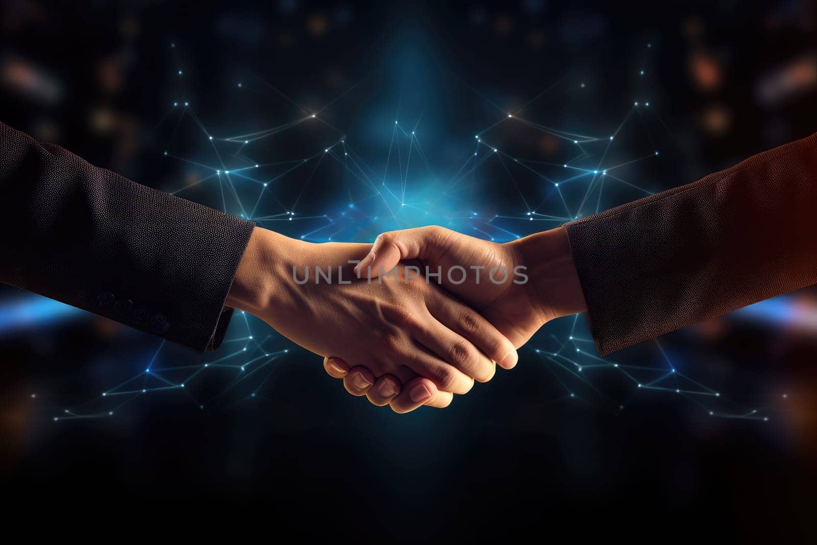 Business finance handshake partnership, finance investment agreement Generative AI.