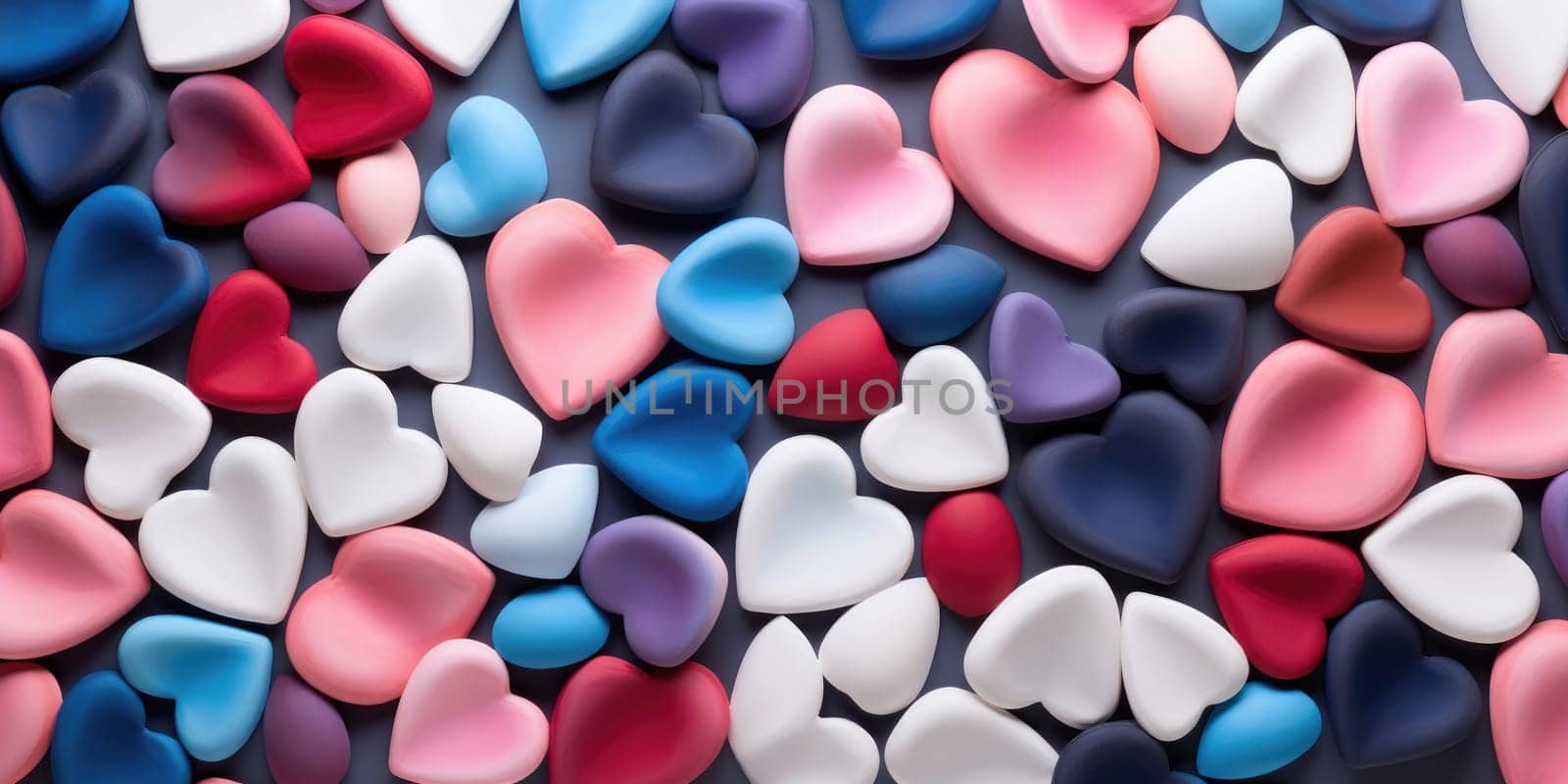 Colorful heart background for Valentine's Day. Generative AI.