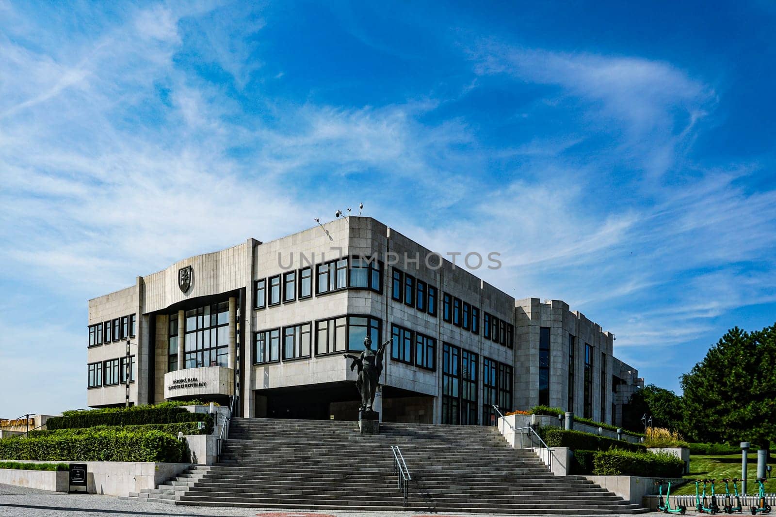 Bratislava, Slovakia - August 25, 2023: National Council of the Slovak Republic - Slovakia Parliament