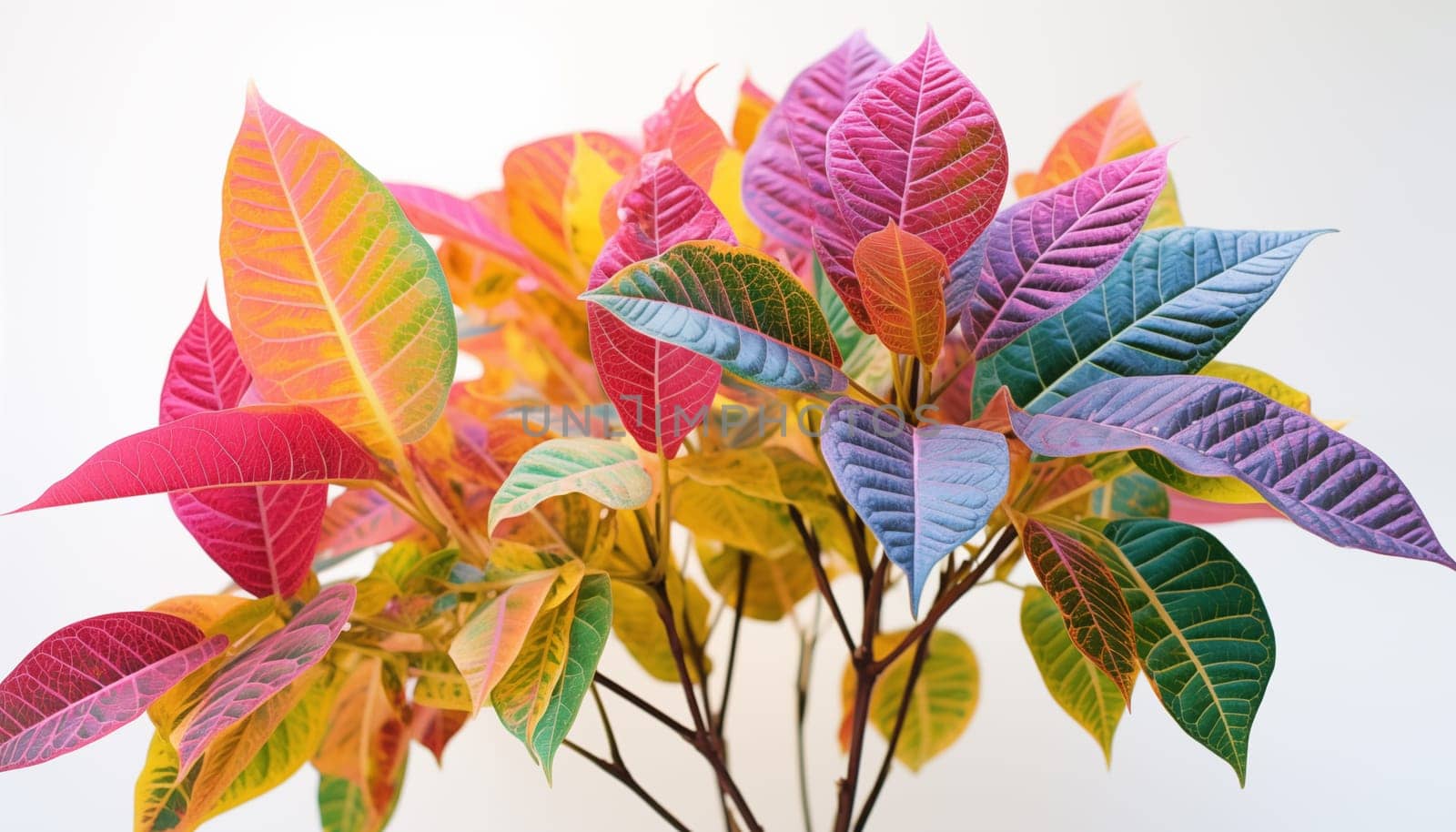 intricate leaves of a Croton plant. High quality photo