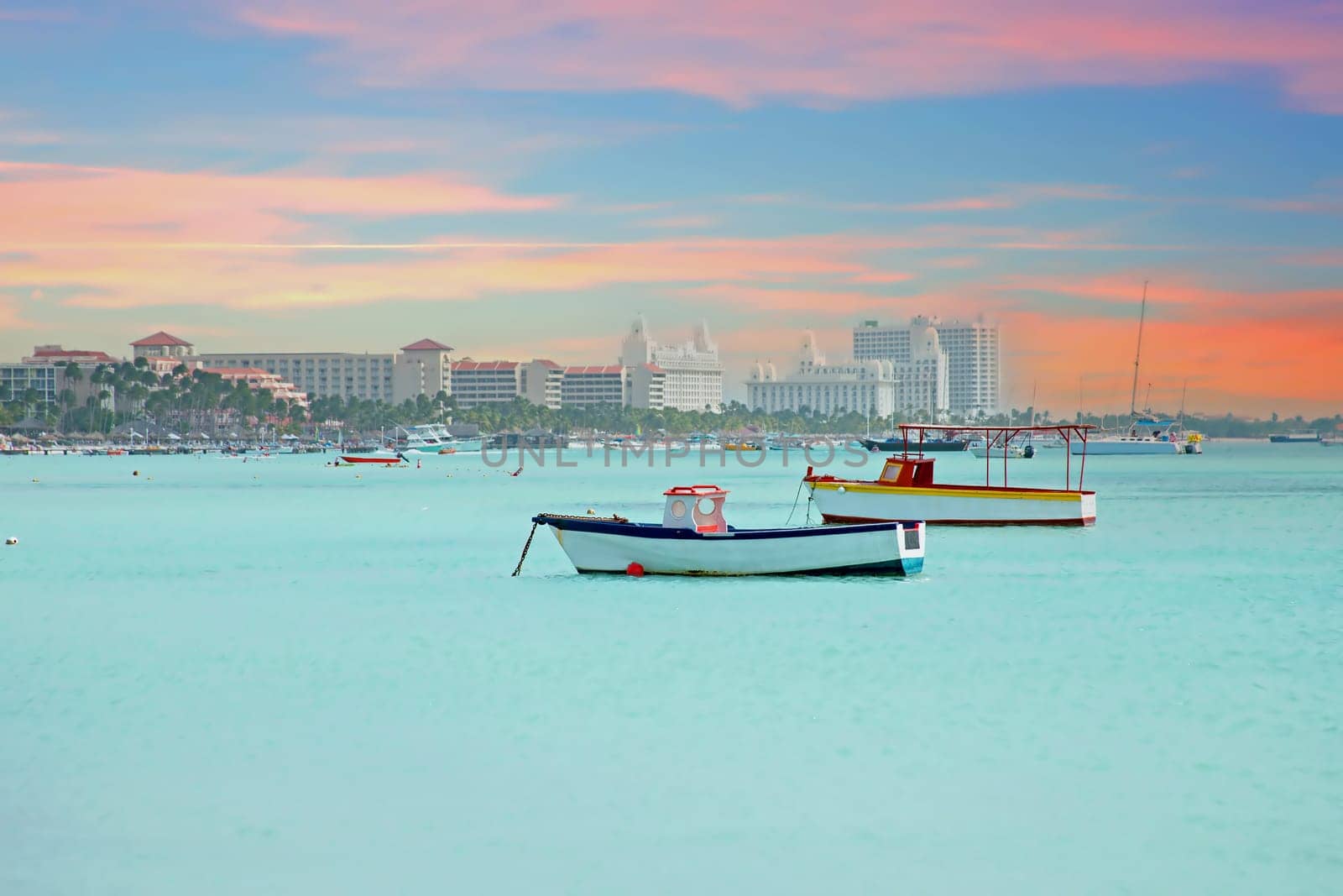 Palm Beach on Aruba island in the Caribbean