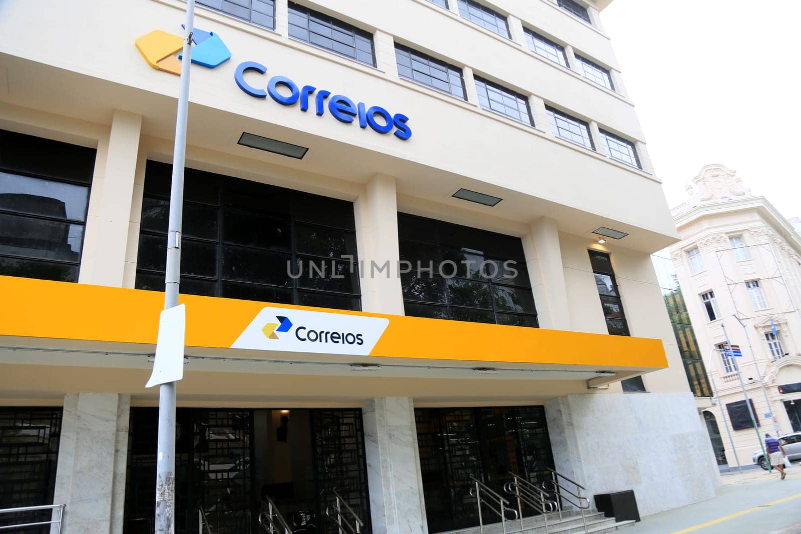 salvador, bahia, brazil -  january 12, 2024:: view of a post office in the city of Salvador.